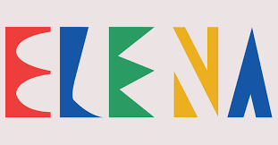 Colorful letters spelling 'ELENA' in a stylized font.