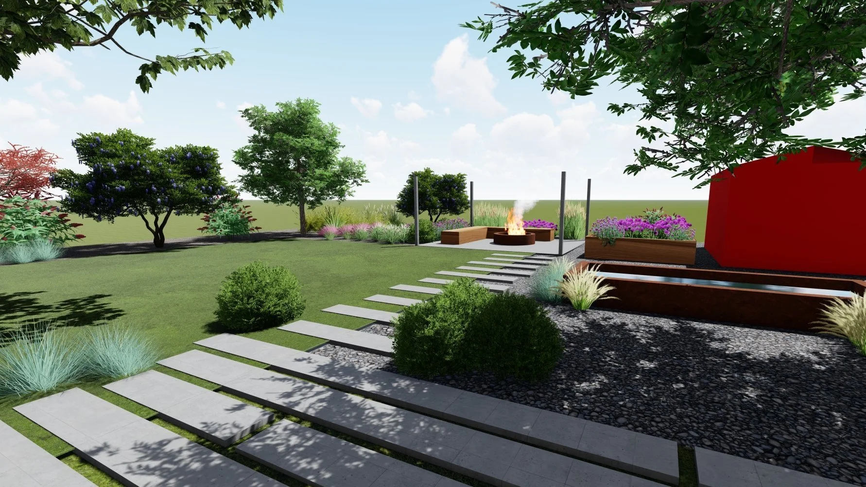Backyard Design, Fire Pit, Lighting, Native Plants.jpg