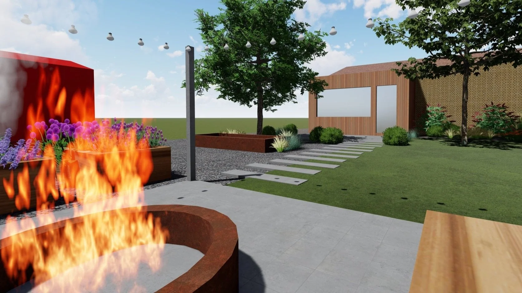Backyard Design, Fire Pit, Lighting, Native Plants.jpg