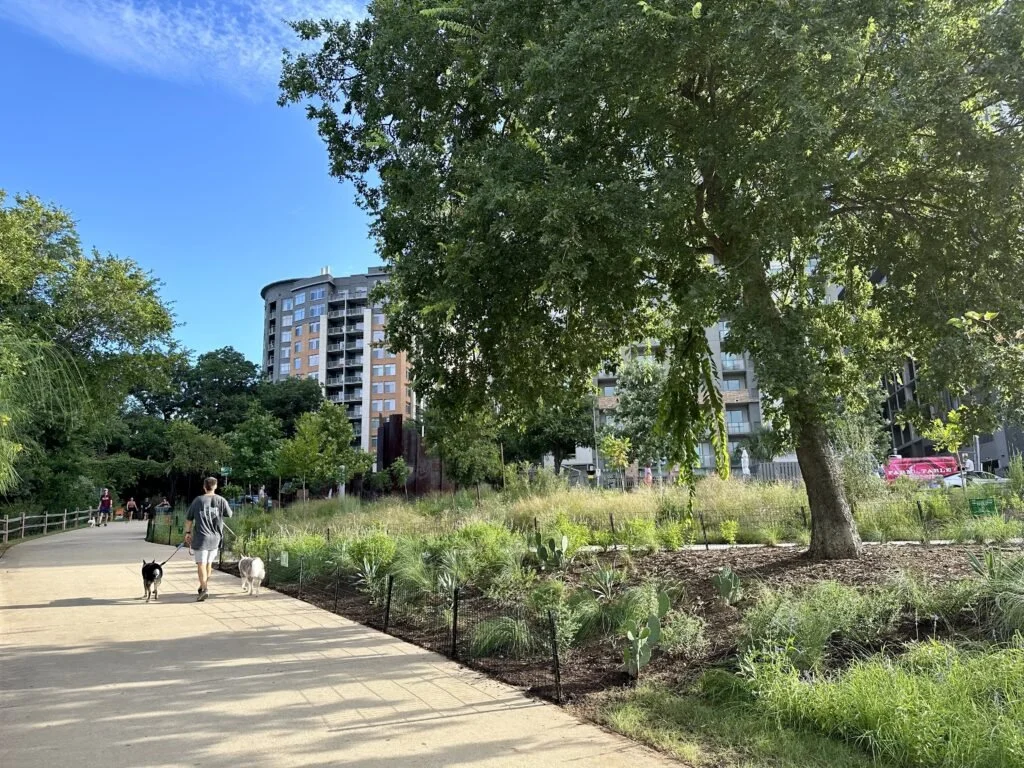 Waterfront design, native landscaping, xeriscaping, low maintenance, native plants, running trail, exercise, nature play, ecological design