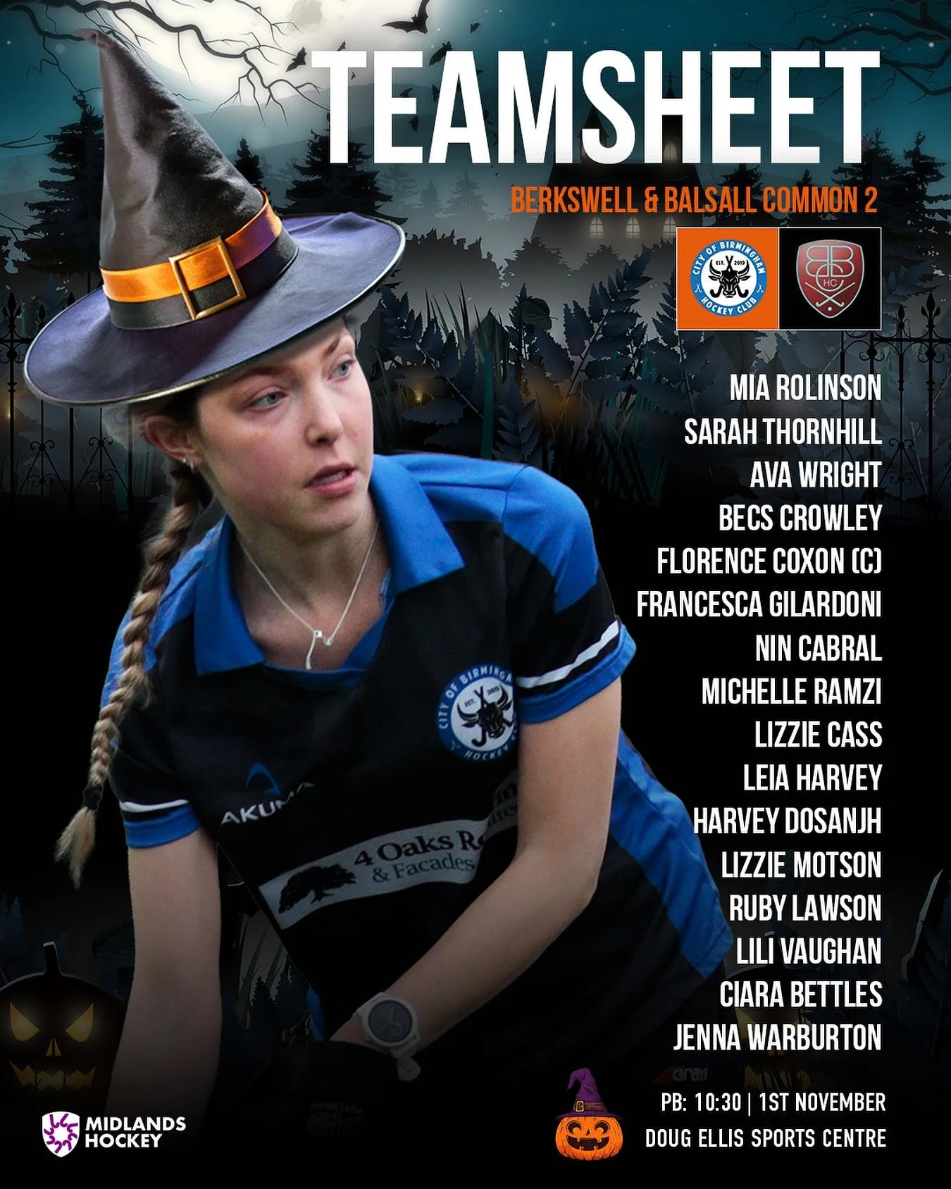 🎃 SCREAMSHEET 🎃

As the nights grow dark something that doesn&rsquo;t grow dark is COBs desire to win, this week we play at home! 10:30am pushback!! 

We are always looking for players so if you are in interested just drop a message!! 🙌🏑