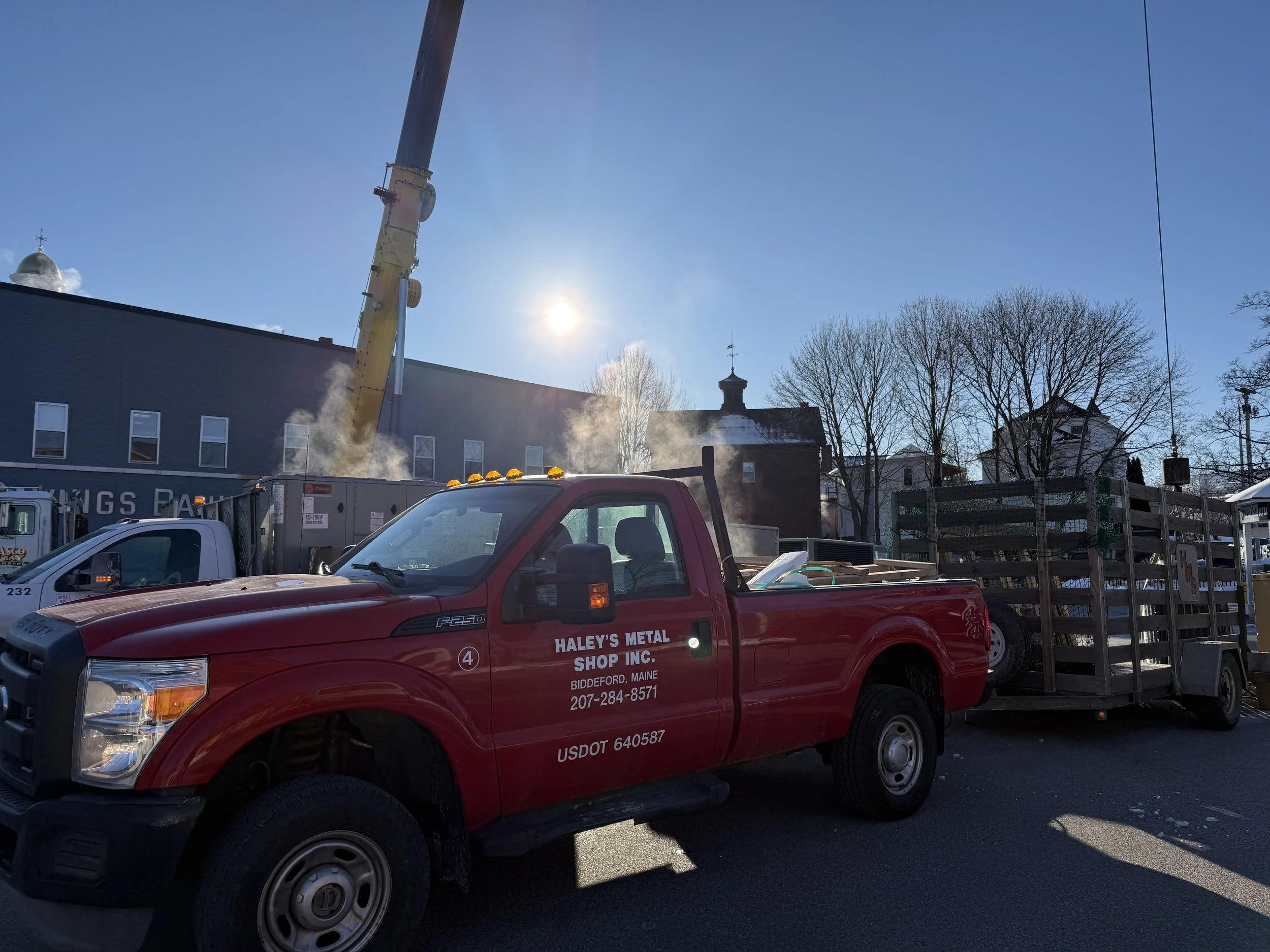 Haley’s Metal Shop truck and crane