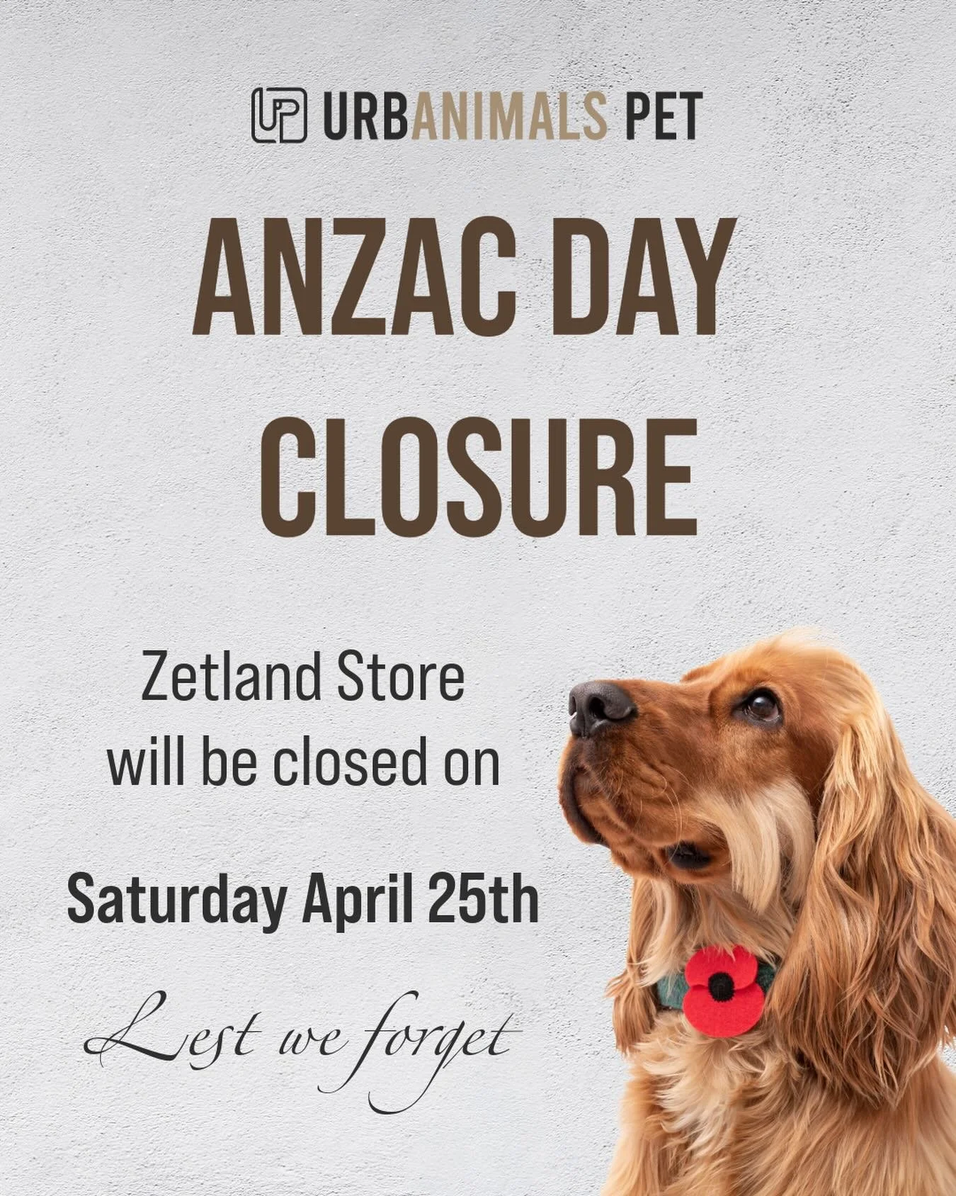 We will be closed for ANZAC Day as we take a moment to remember and honour those who served and sacrificed.

Lest we forget.