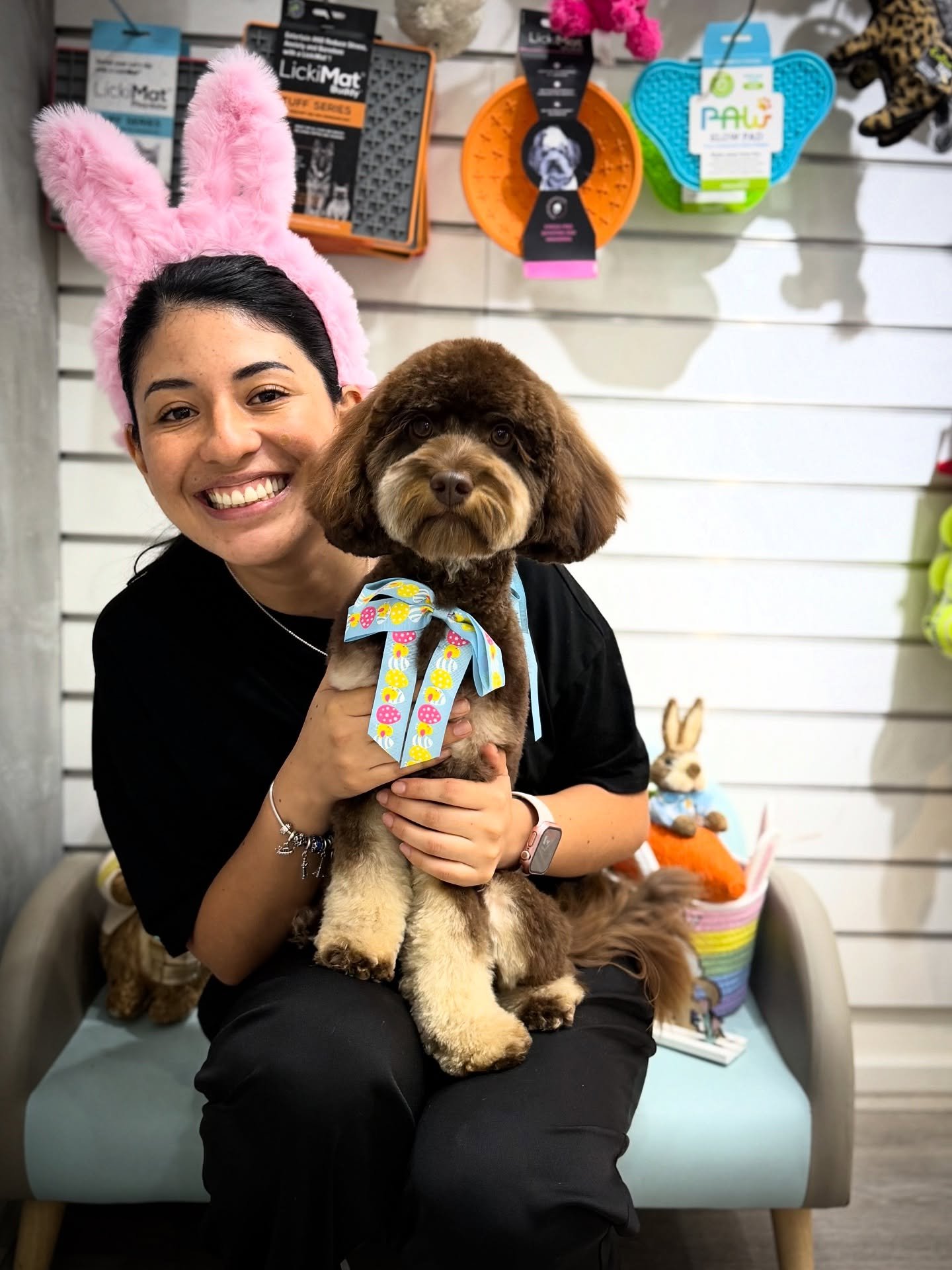 Hope everyone who celebrates had a lovely Easter 🐰🐾✨
We&rsquo;re keeping the Easter cheer going through April 🐣💛 and sharing a few of our favourite salon cuties from the season. Every pup that came through brought their own little personality, an
