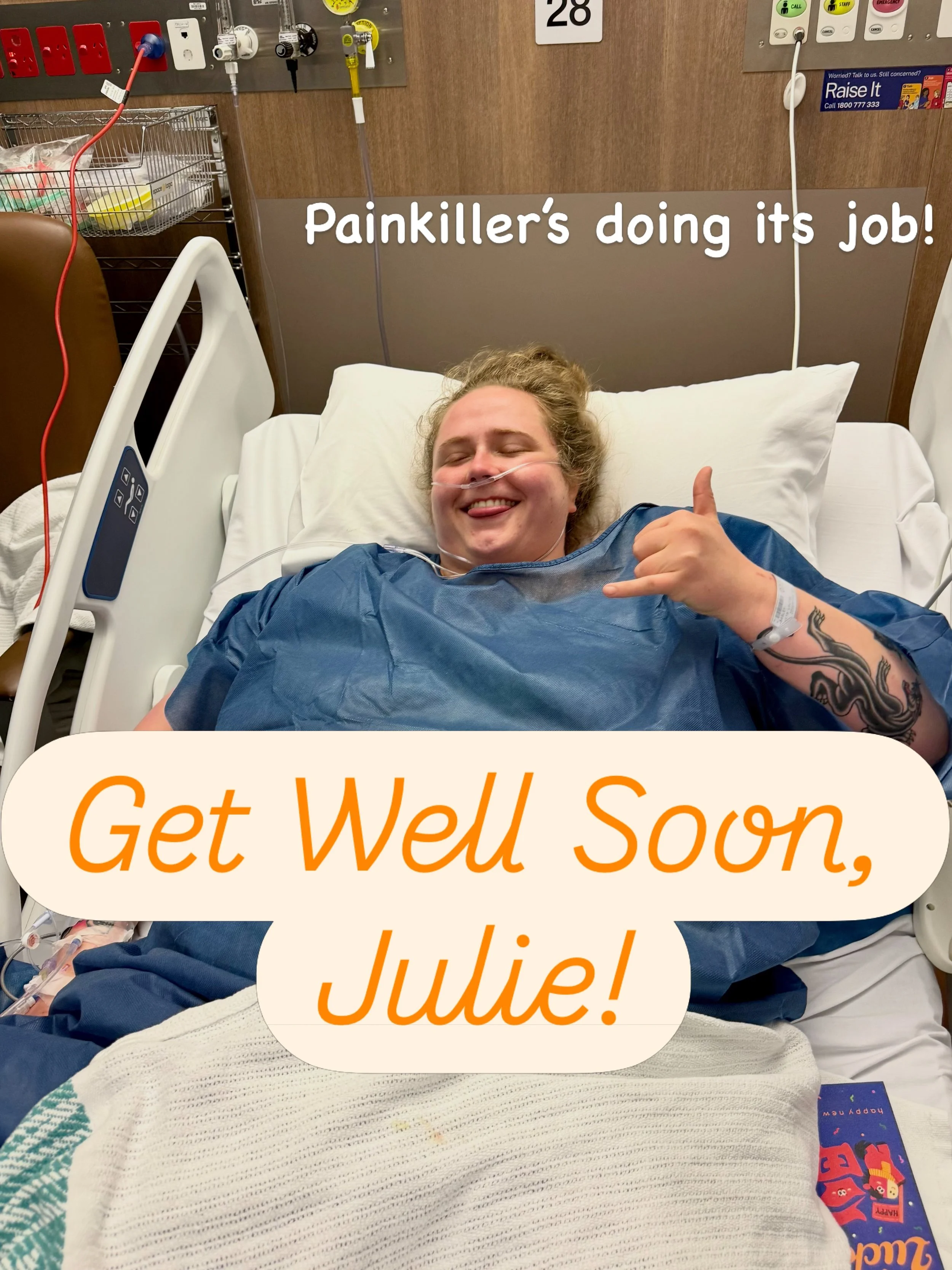 Our Wahroonga store manager, resident dog whisperer and proud mum to Broc and Hank, Julie, is taking an unexpected break after being admitted to hospital with acute gallbladder trouble.

Still smiling, still Julie. We&rsquo;re sending her lots of lov