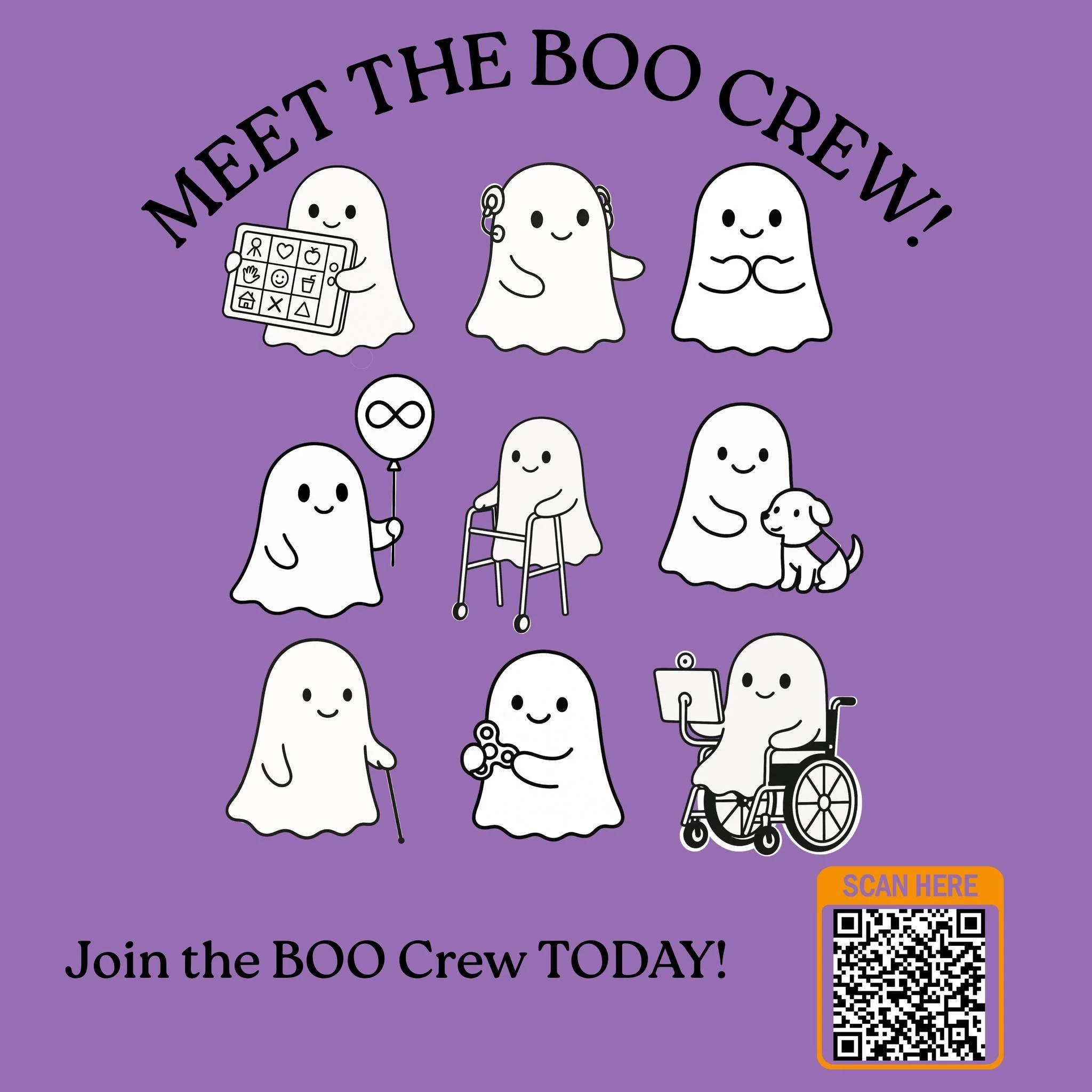 👻Meet the BOO Crew! These friendly ghosts remind us that being different isn&rsquo;t scary; it&rsquo;s what makes our community special!

🎃Our Inclusive Trick or Treat is designed first and foremost to be sensory-friendly and accessible: no sudden 