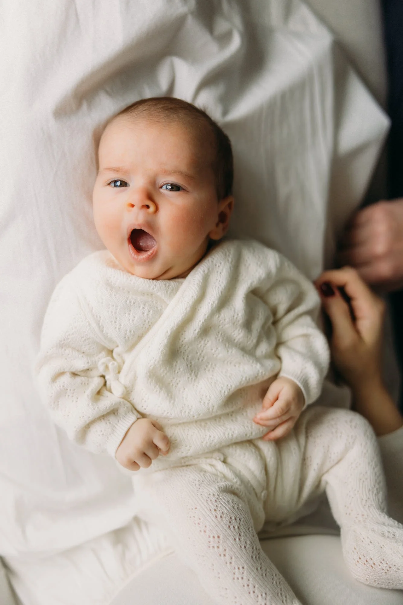 Baby yawns at home in Nashville