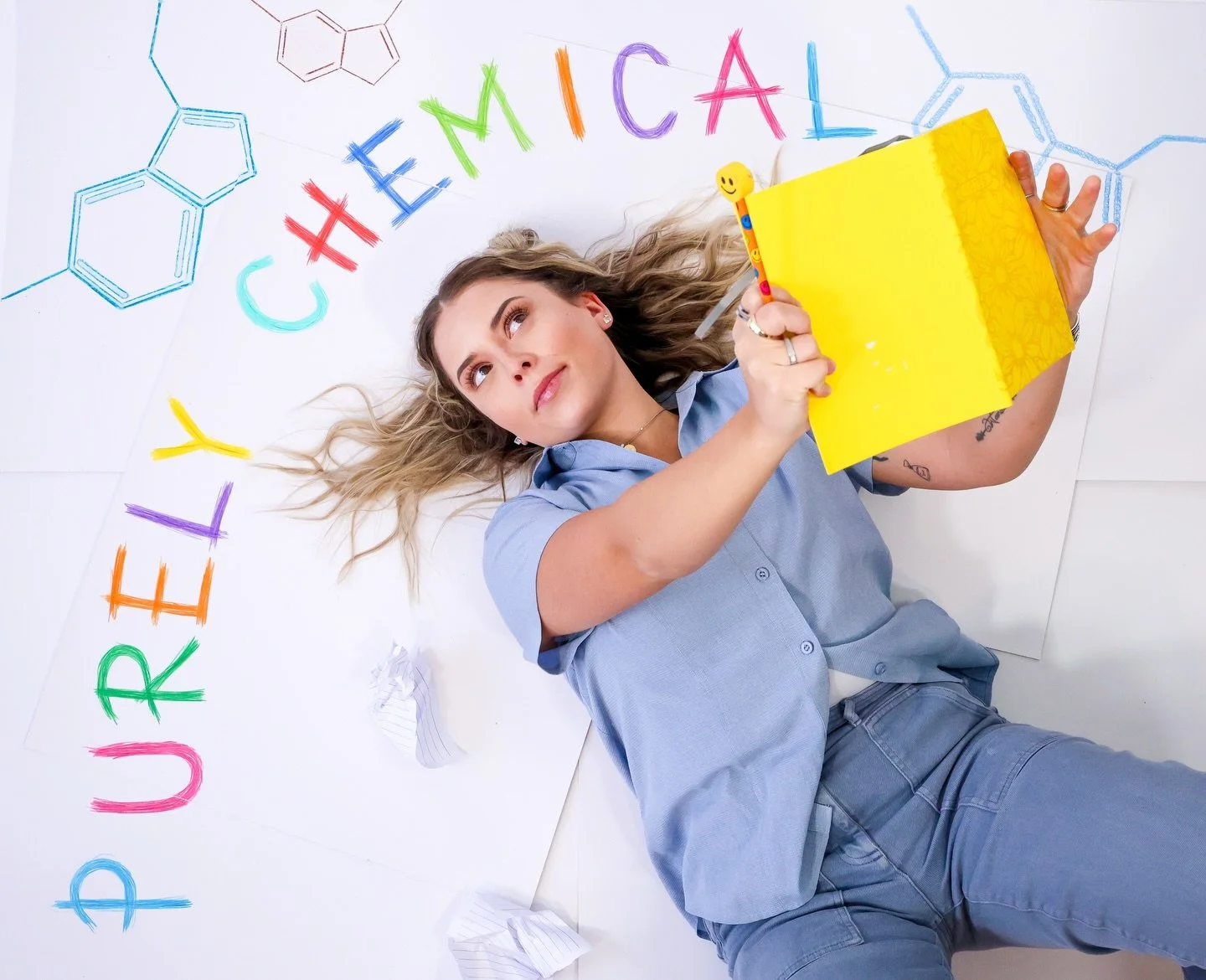 more from my album cover shoot with Mia @miasmithcreates 

So much fun!! Swipe to the see the chaos of crayons, pencils, paper, skittle pills and journals. There was a time in my life when I clung onto these things.. Now they&rsquo;ve become an accur