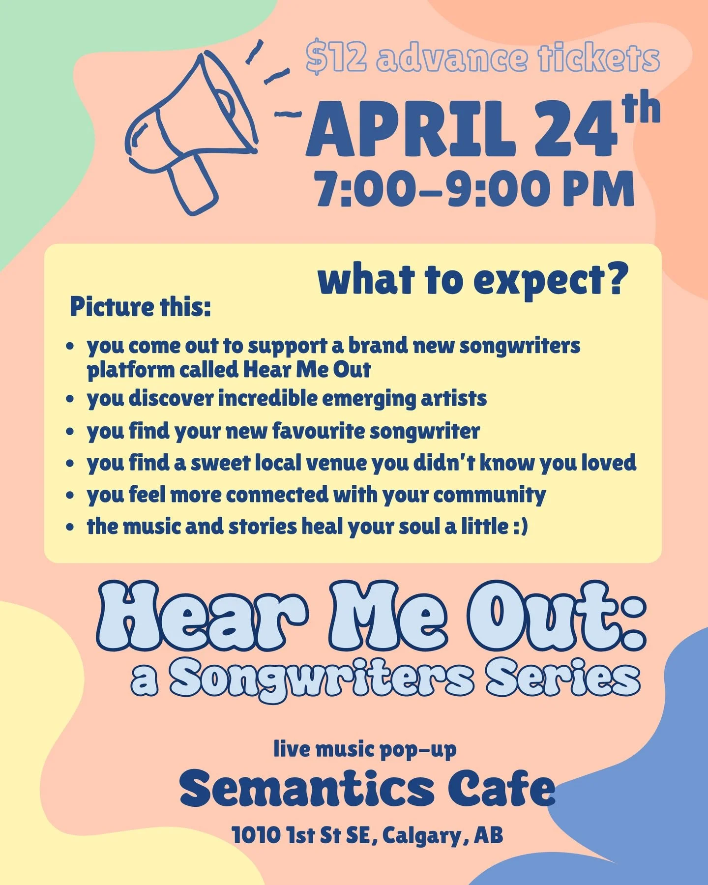 Music brings people together ✨ 

See you soon Calgary

📆 Friday April 24th
⏰ doors at 6PM | music at 7PM
📍 Semantics Cafe  @semanticscafeyyc 
🎟️ $12 pre sale | $15 at the door 
ticket link in bio or at semanticscafe.com

[all ticket sales go direc