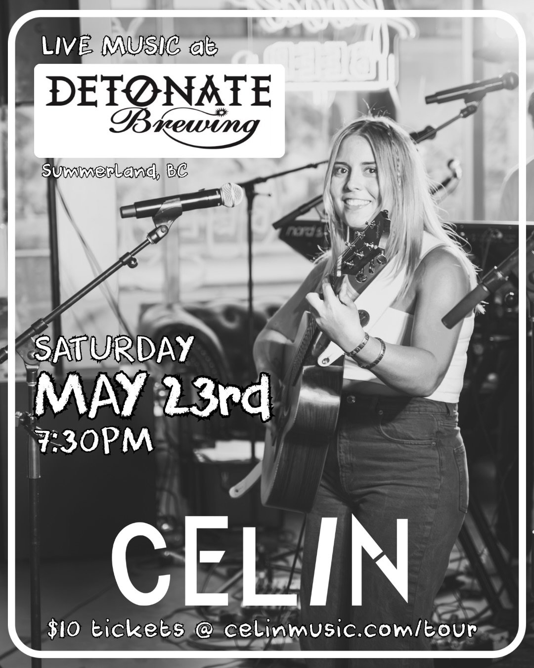 Did someone say Summerland??☀️

Hey I&rsquo;m CELIN, a neo-soul / indie-folk artist from Calgary and I&rsquo;M ON TOUR!! Detonate Brewing is next on the tour &ndash; I&rsquo;m pumped!! 

Hope to see you there ☺️🚙✨

📆 Saturday May 23rd 
⏰ 7:30PM 
📍