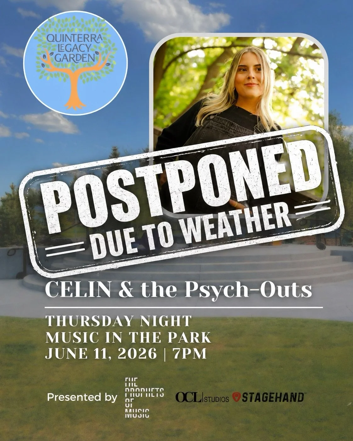 The weather has spoken 🌧️

We apologize for the show cancellation tonight friends!! We hate to do it but Mother Nature has the last call. 

Regardless we are all smiles 🤓 

Stay tuned.. we will be postponing the show to a later date this summer ☀️