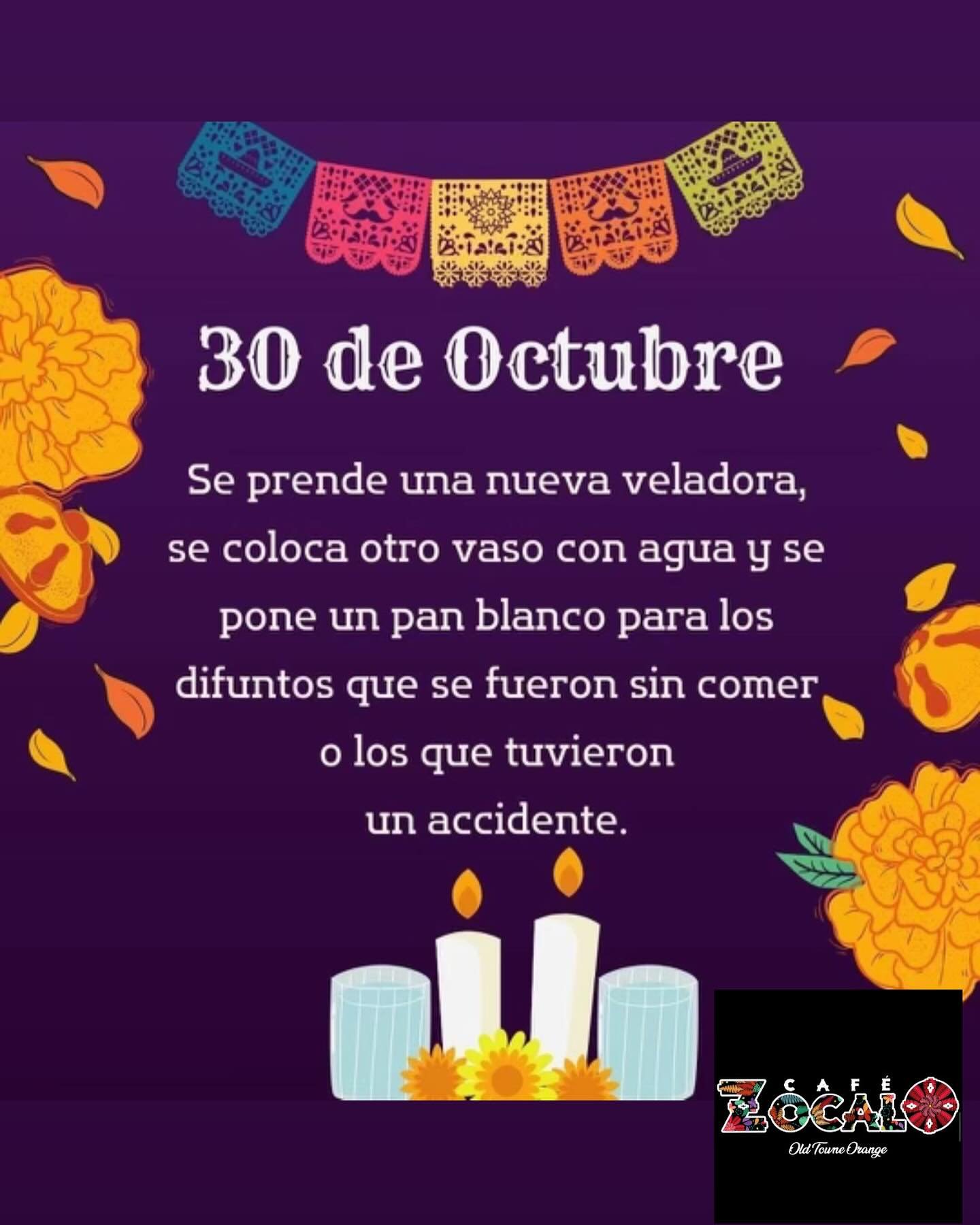 October 30,  We add pan de muerto to the Altar for the spirits who were called before they could enjoy their last meal and for those whose demise was a result of an accident. It&rsquo;s a loving gesture that ensures they don&rsquo;t go hungry. 🕯️ 

