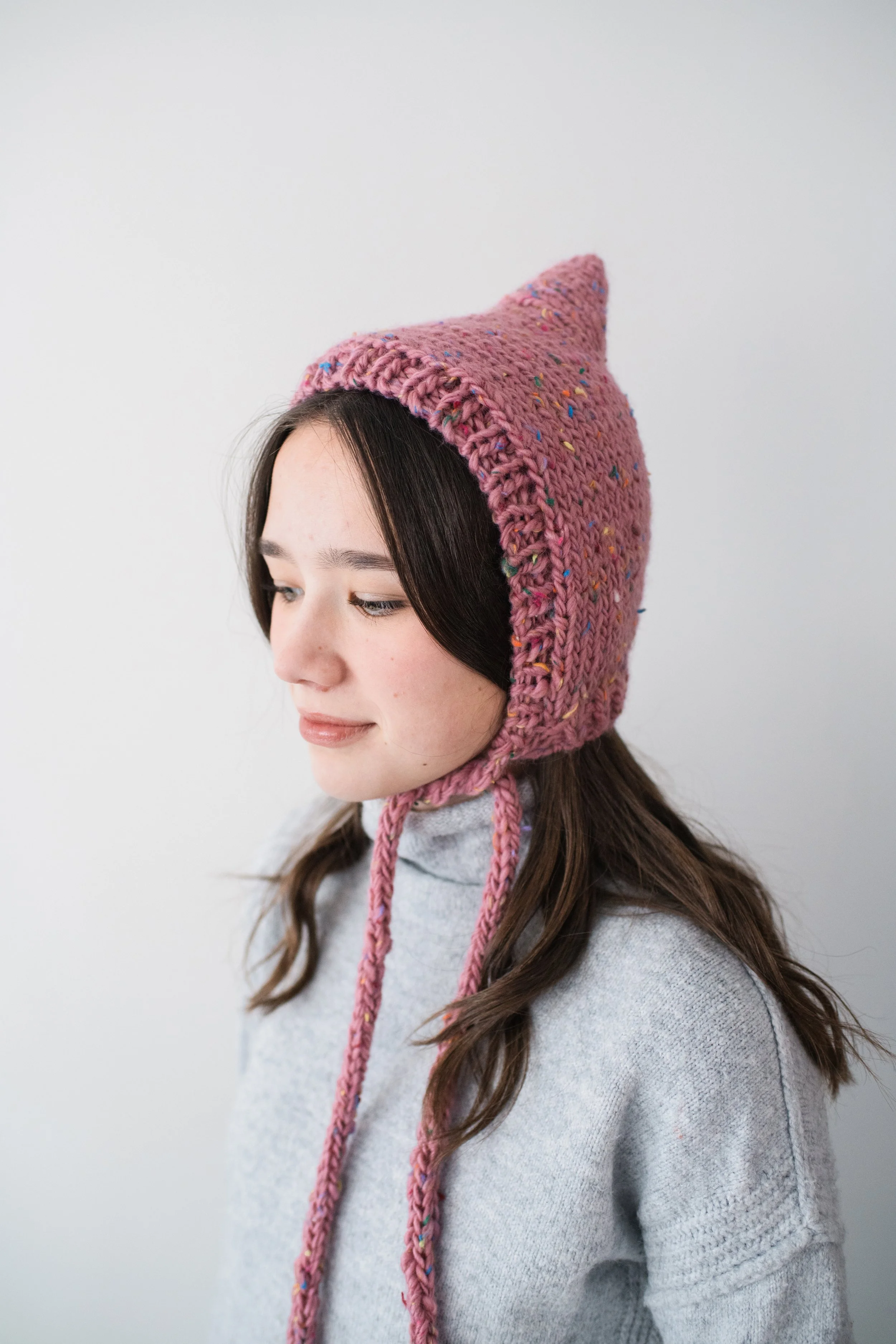 Pixie Bonnet Knitting Pattern by Kyla Something