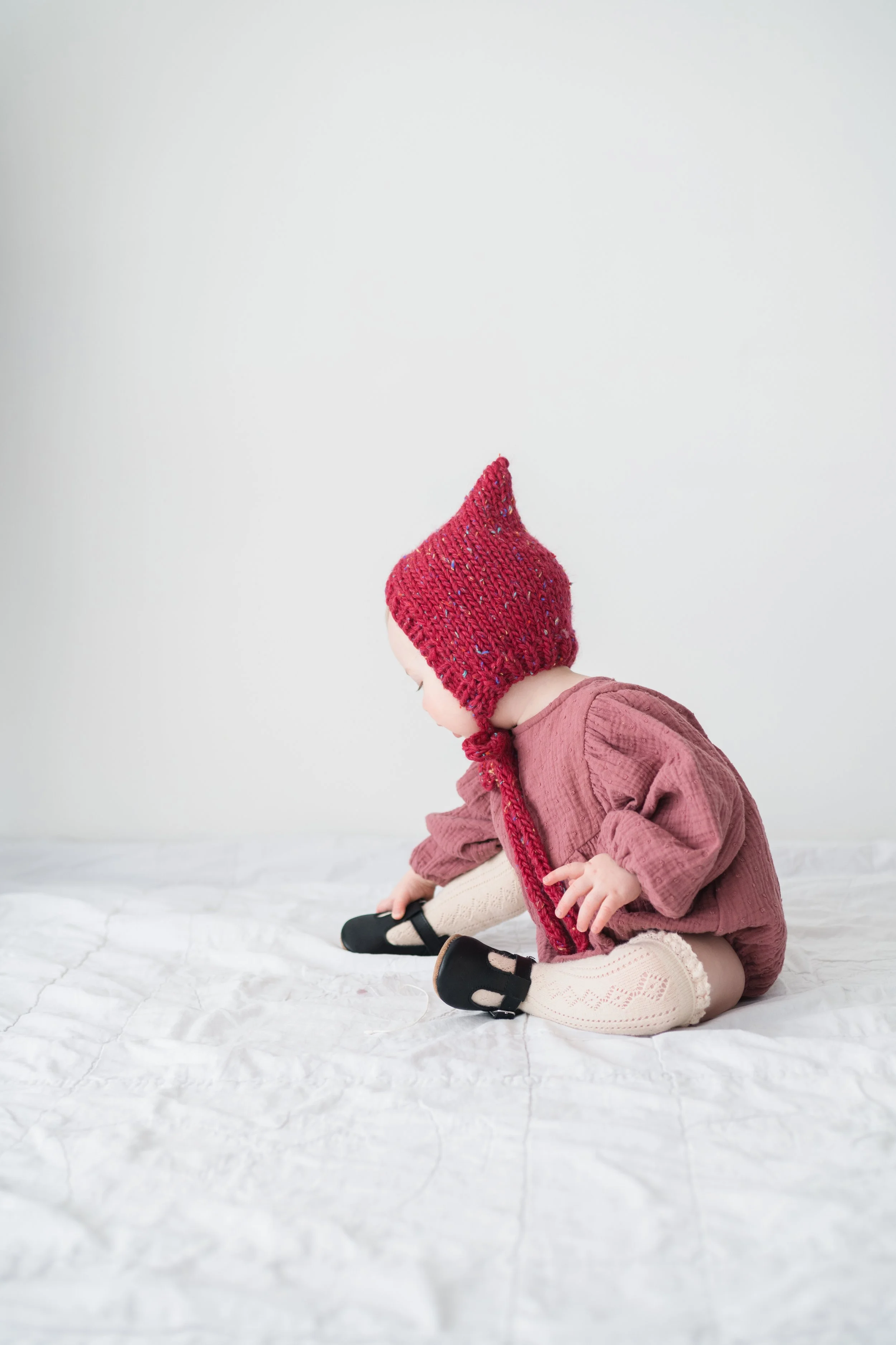 Pixie Bonnet Knitting Pattern by Kyla Something