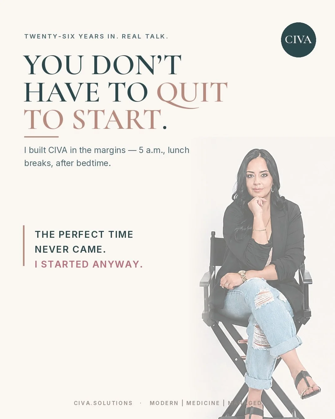 I didn&rsquo;t quit my job and then build CIVA.

I built CIVA while I was still working.

At 5 a.m. Before my shift. On breaks. In between everything else that needed me. And at night when everyone else was asleep.

For a long time, I thought there w