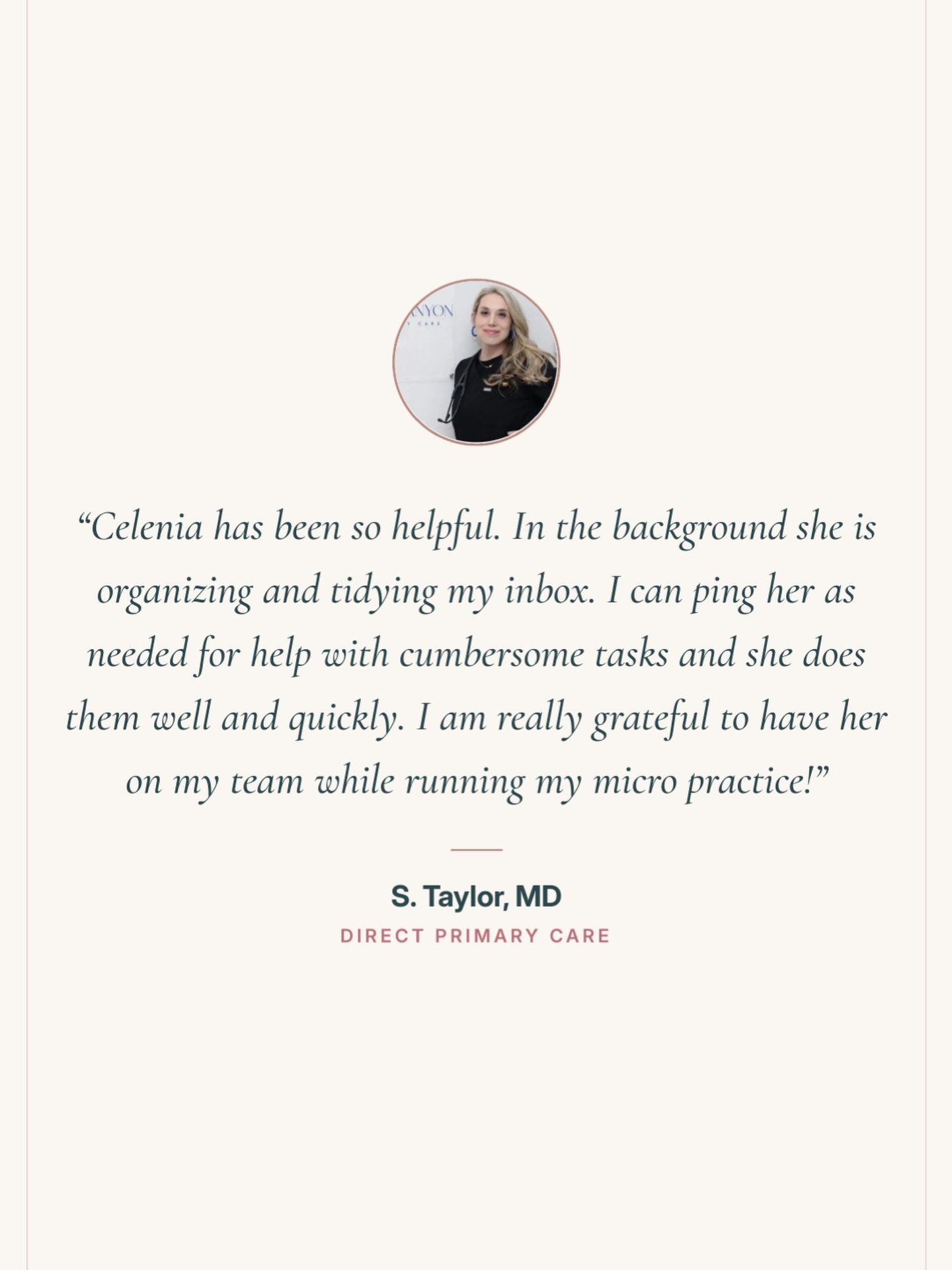 Behind every smooth-running micro practice is someone quietly holding the back office together.

That&rsquo;s what clinically-led support looks like: a team that already speaks the language of your practice, so you&rsquo;re not training a VA on medic