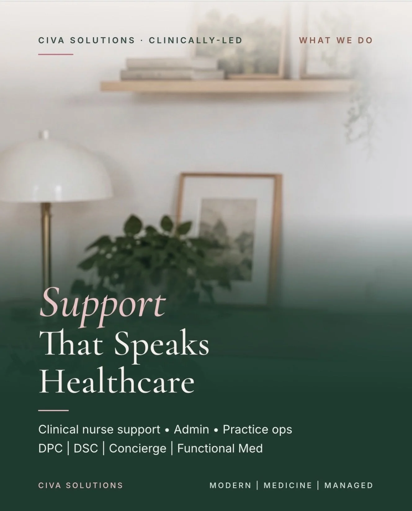 Support that speaks healthcare.

✔️ Clinical nurse support
✔️ Admin support
✔️ Practice operations

For DPC, DSC, concierge and private practices, virtual and nationwide.

Questions? DM us or tap the link in bio.

#ConciergeMedicine #FunctionalMedici