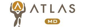 ATLAS logo with a stylized astronaut figure and the text 'ATLAS MD'