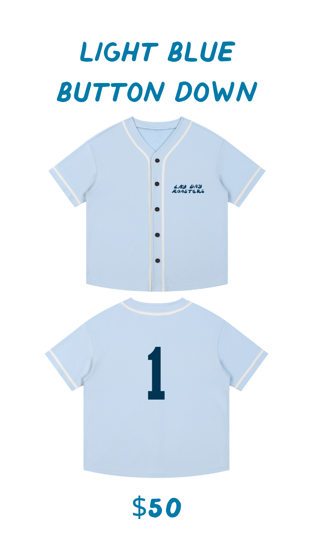 1-Year Light Blue Button-Down