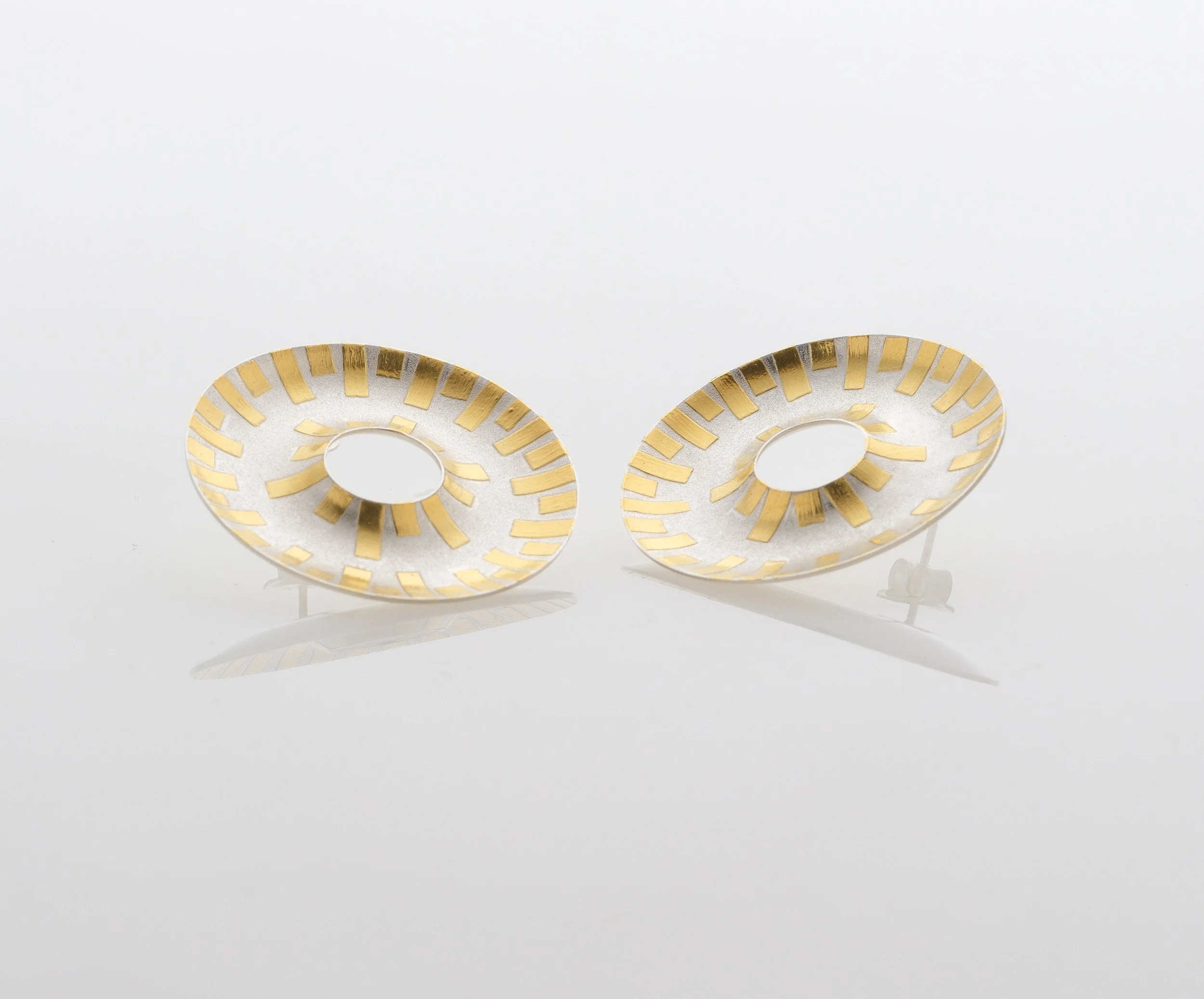 Klara and the Sun Statement Earrings - Silver and Gold -3.jpg