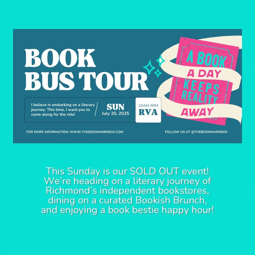 It&rsquo;s finally here! We&rsquo;re hosting the very first Book Bus Tour of RVA this Sunday! 📚✨

Our passengers are in for a fun-filled day exploring Richmond&rsquo;s independent bookstores, dining on a private Bookish Brunch, and ending our tour w