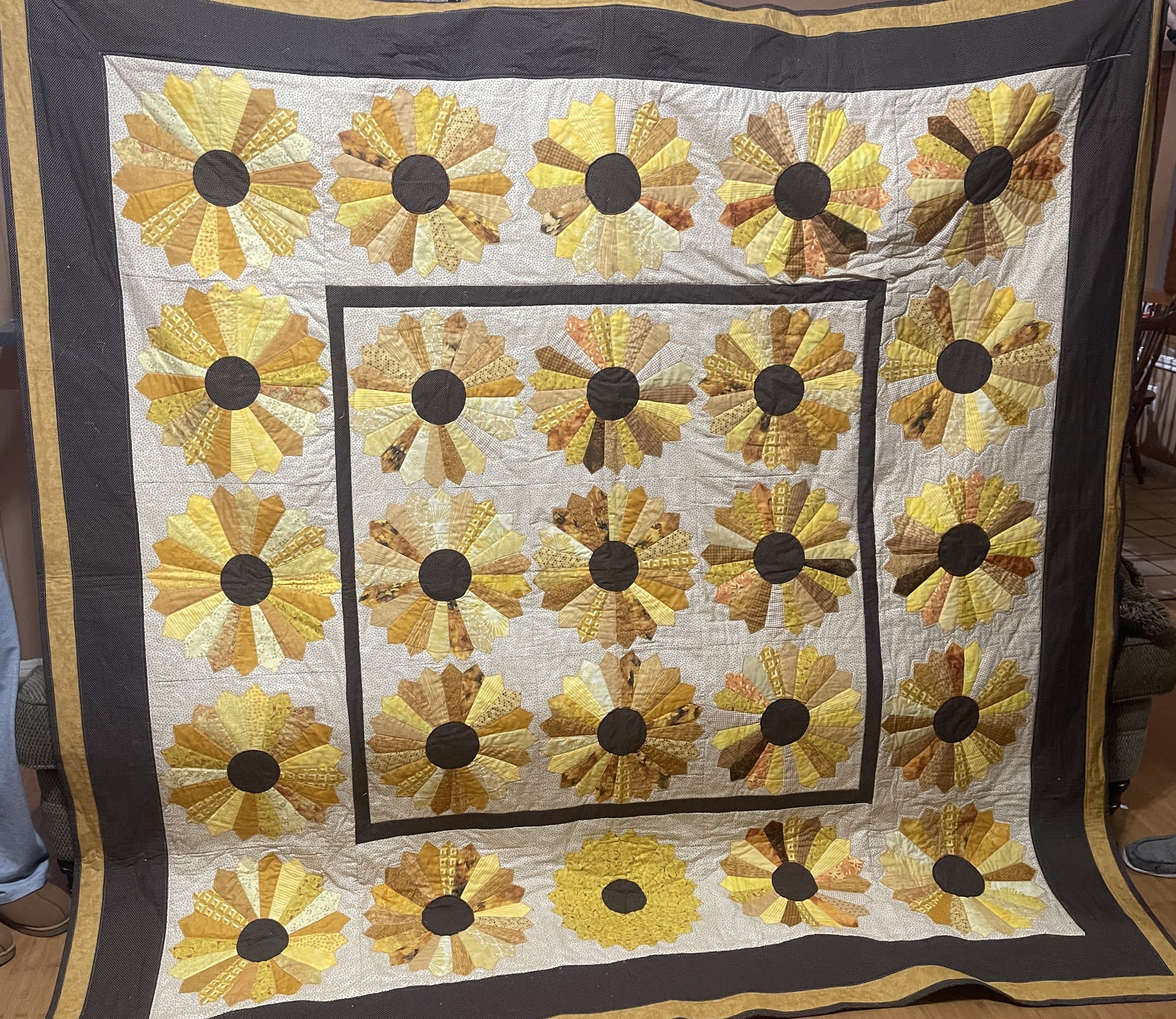 Another granddaughter's Christmas quilt. She loves sunflowers.