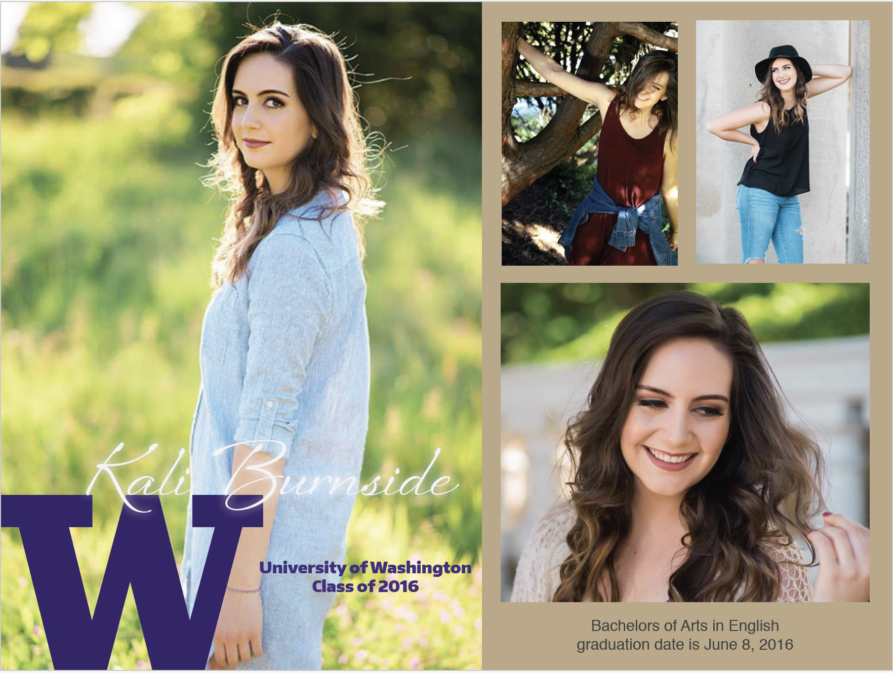 Client: Kali Burnside; Tool: Adobe InDesign