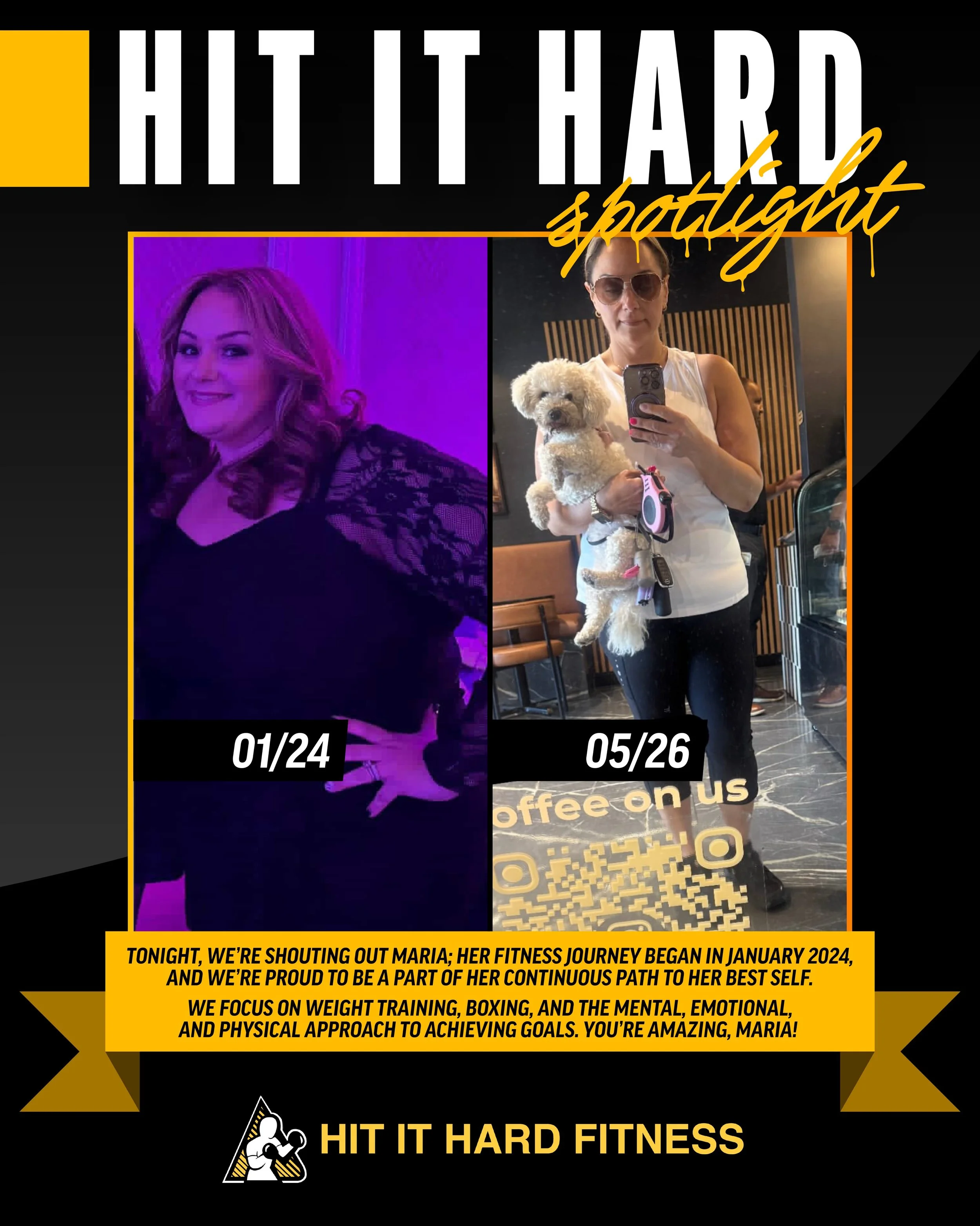 This week, we&rsquo;re highlighting Maria, who has been on an absolutely transformative journey since early 2024&ndash; and one that we are honored to continue to play a part in!

We focus on weight training, boxing, and the mental, emotional, and ph