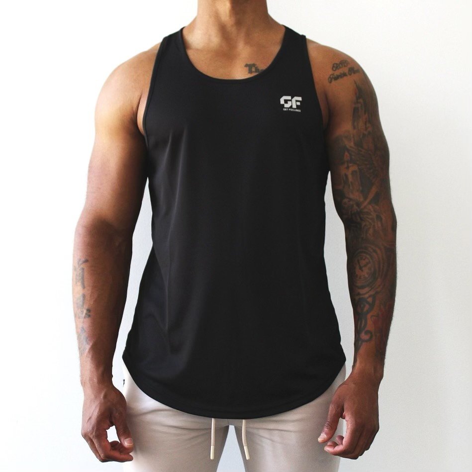 COAL BLACK MESH TANK TOP