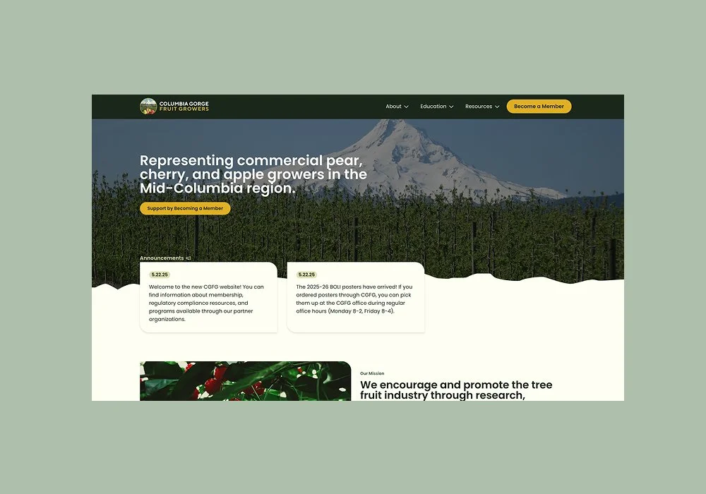 Columbia Gorge Fruit Growers Wordpress Website