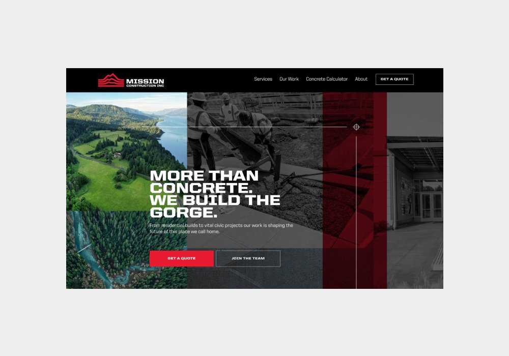 Mission Construction Squarespace Website & Concrete Calculator