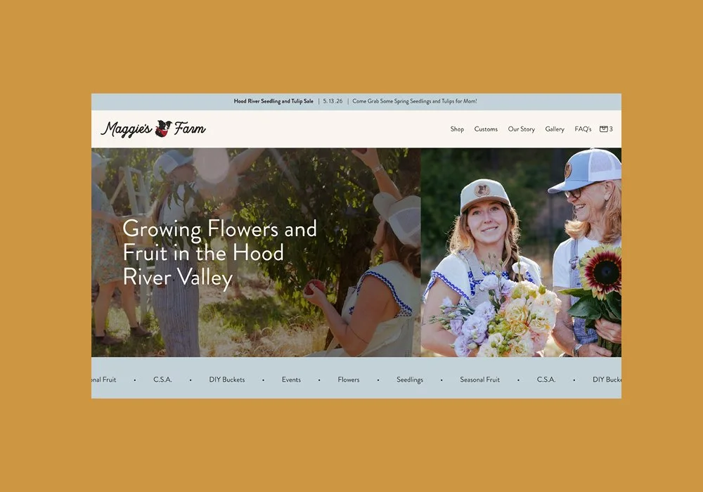 Maggie's Farm Brand Update & Squarespace Website