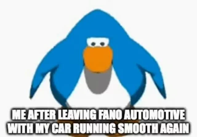 The Club Penguin dance is the only appropriate response when your car is running perfectly after a visit to Fano Automotive. 💯
If you’re interested in getting a service done, you can set up an appointment on our website, give us a call, or v