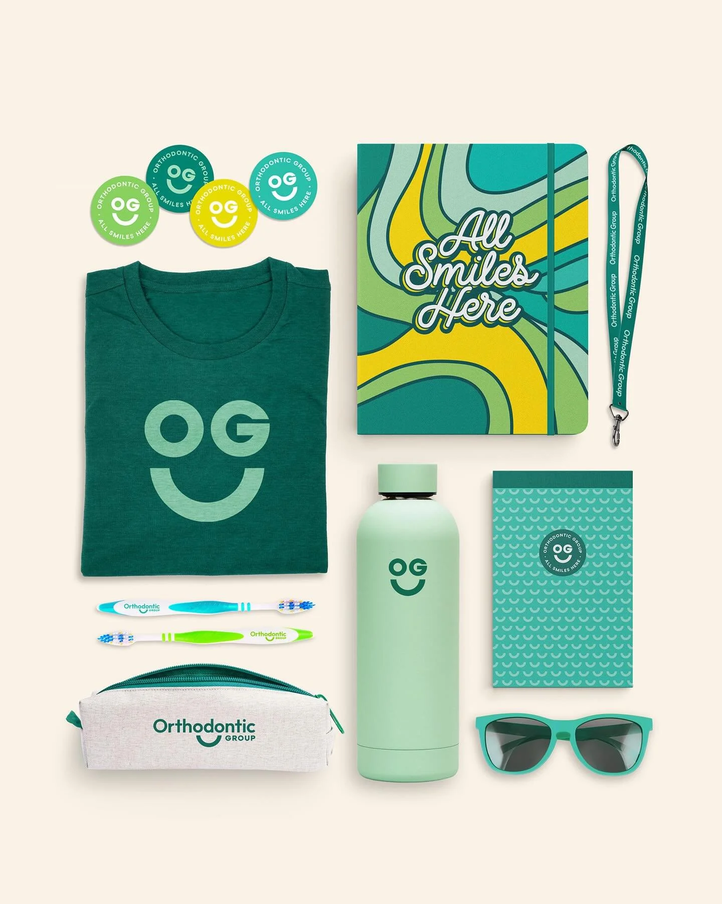 Branded gear designed to create even more smiles. Checkout our latest merch designs for Orthodontic Group. 

#lockencreative #branidentity #brandesign #brandedgear #brandingstudio