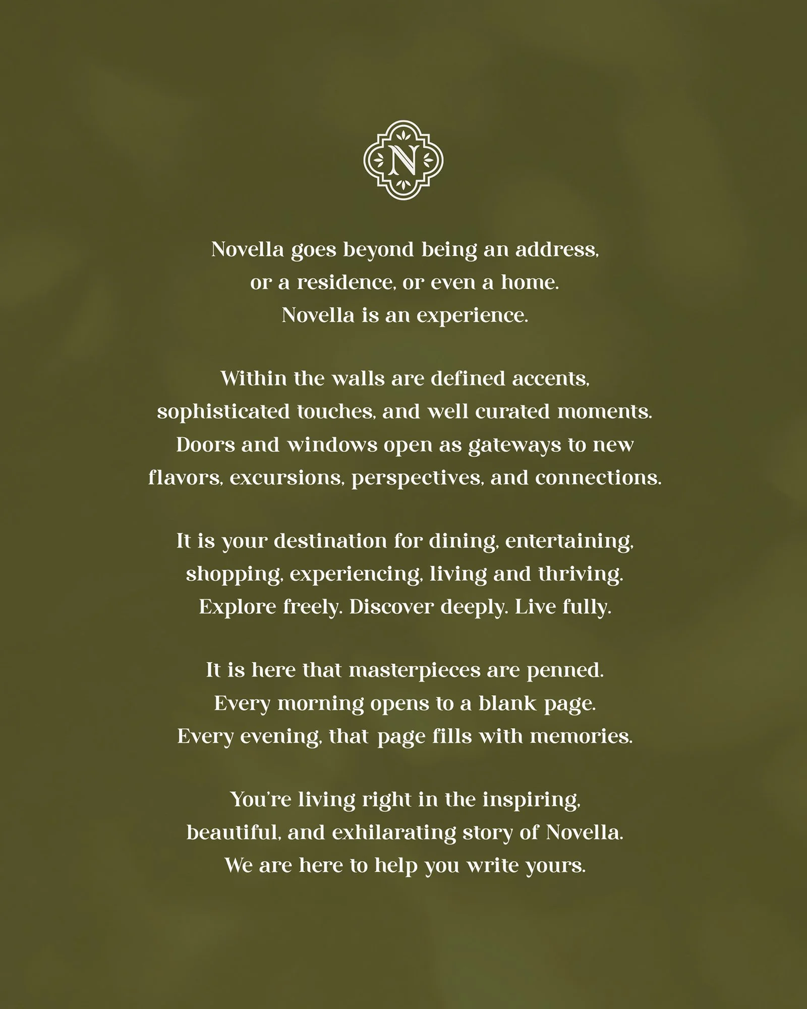Novella at Tuscan Village Brand Story