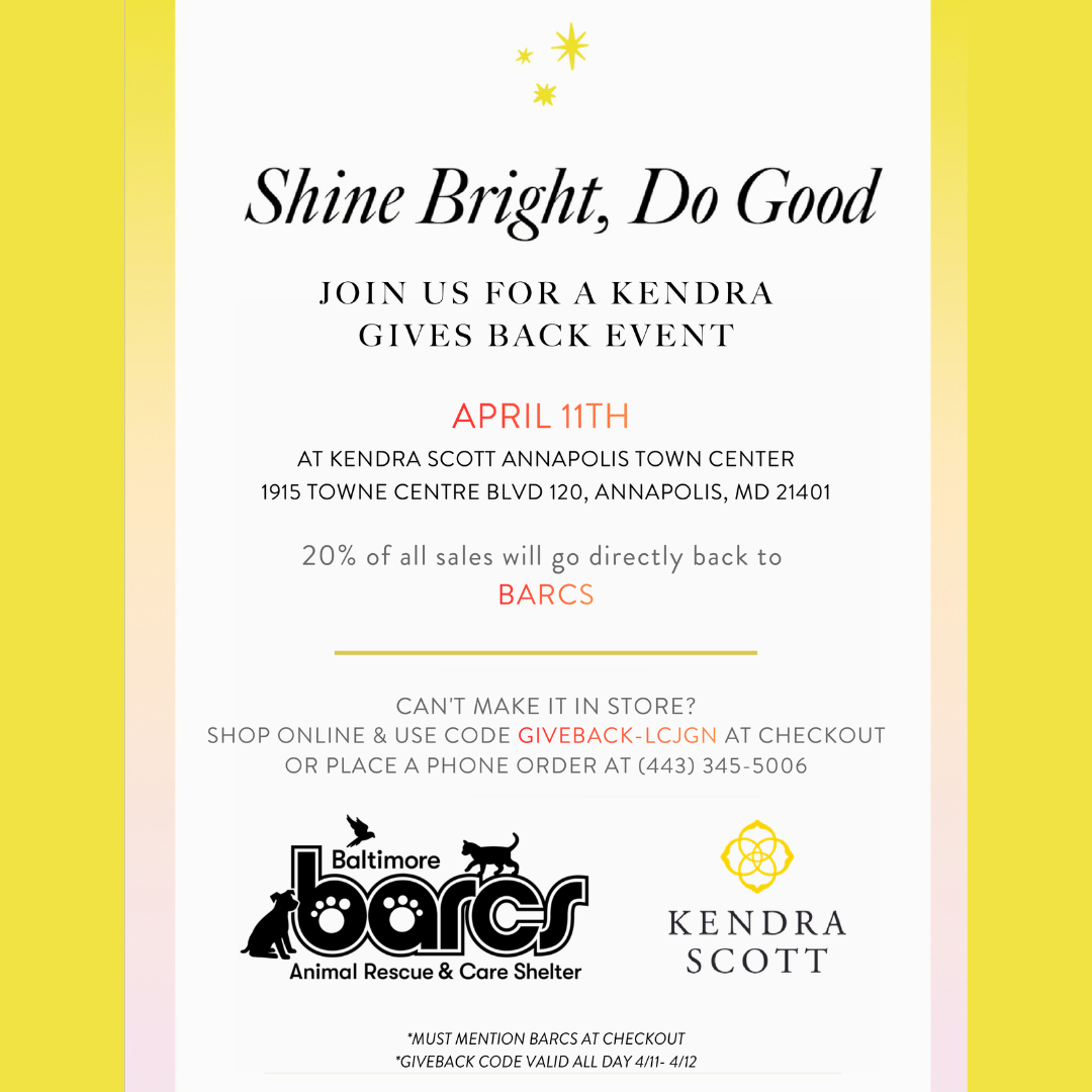 Kendra Gives Back x BARCS