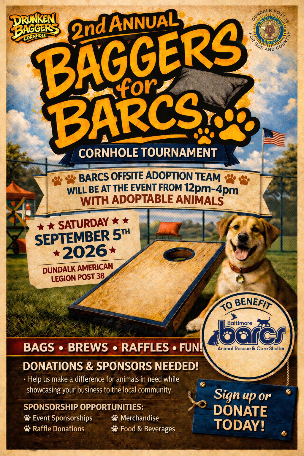 2nd Annual Bagger for BARCS Cornhole Tournament Fundraiser