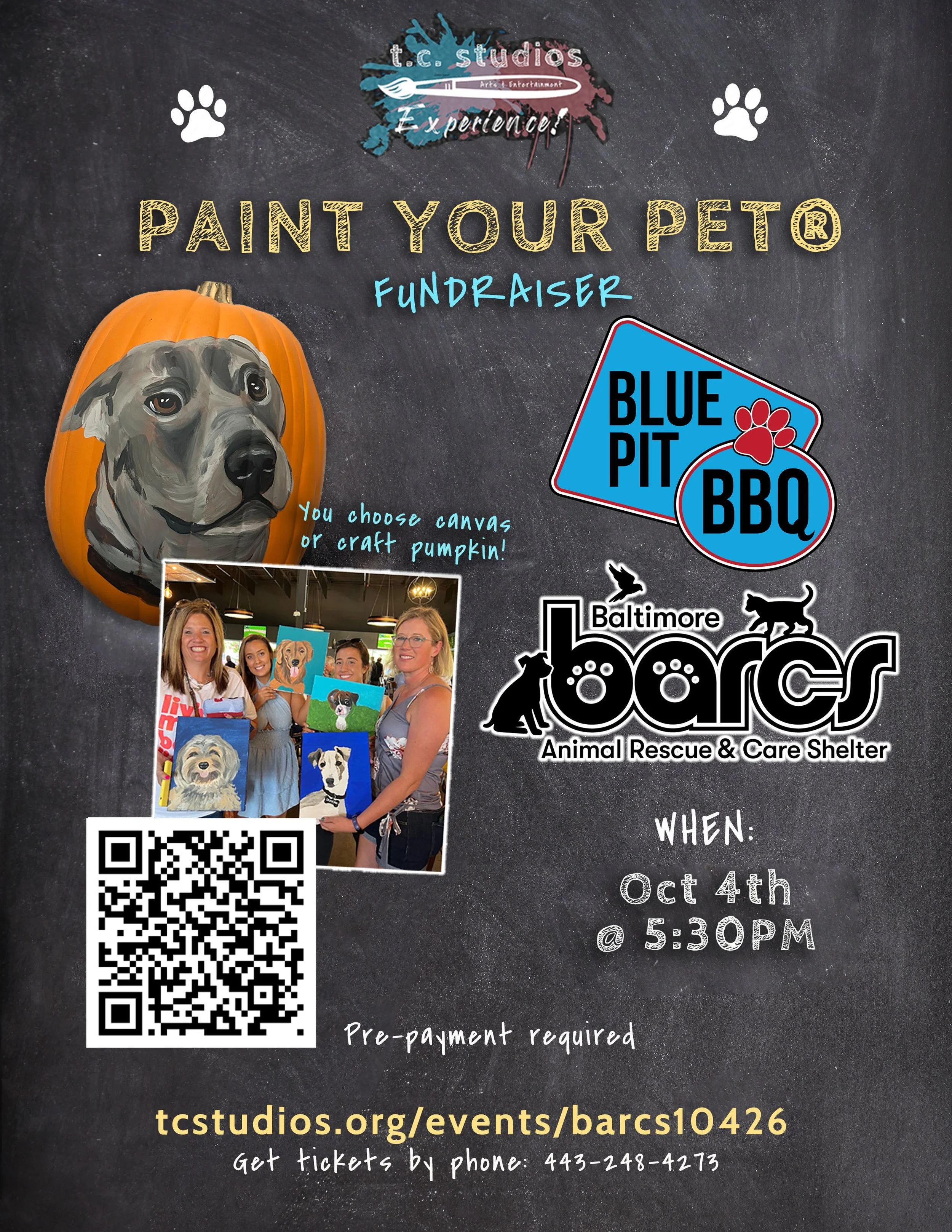 Paint your Pet® Fundraiser for BARCS at Blue Pit BBQ Whiskey Bar