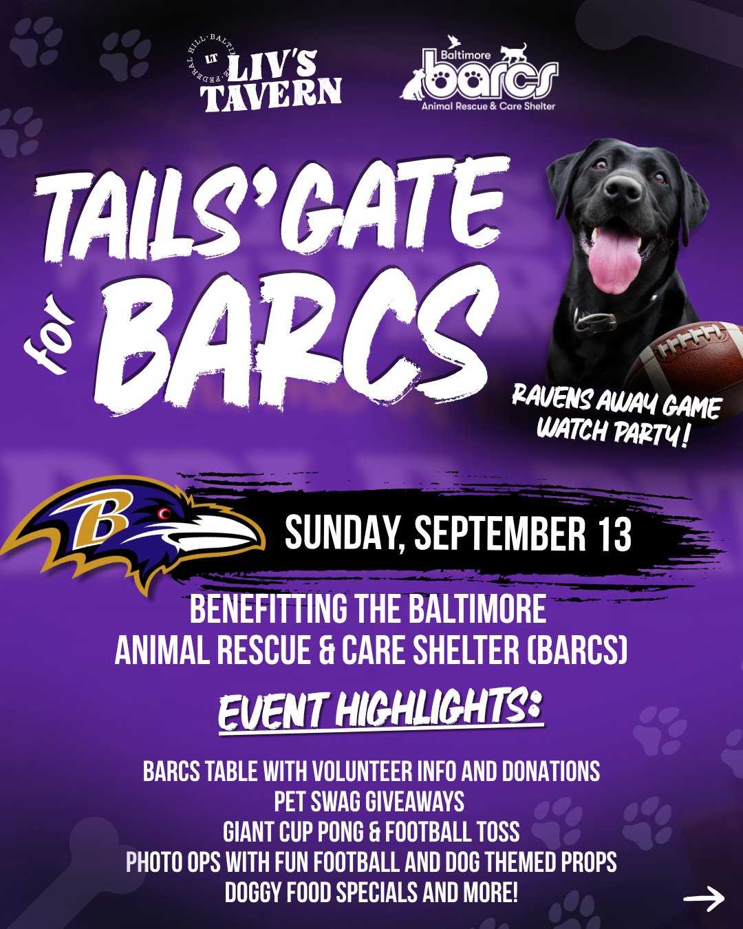 Liv's Tavern Tails'Gate for BARCS