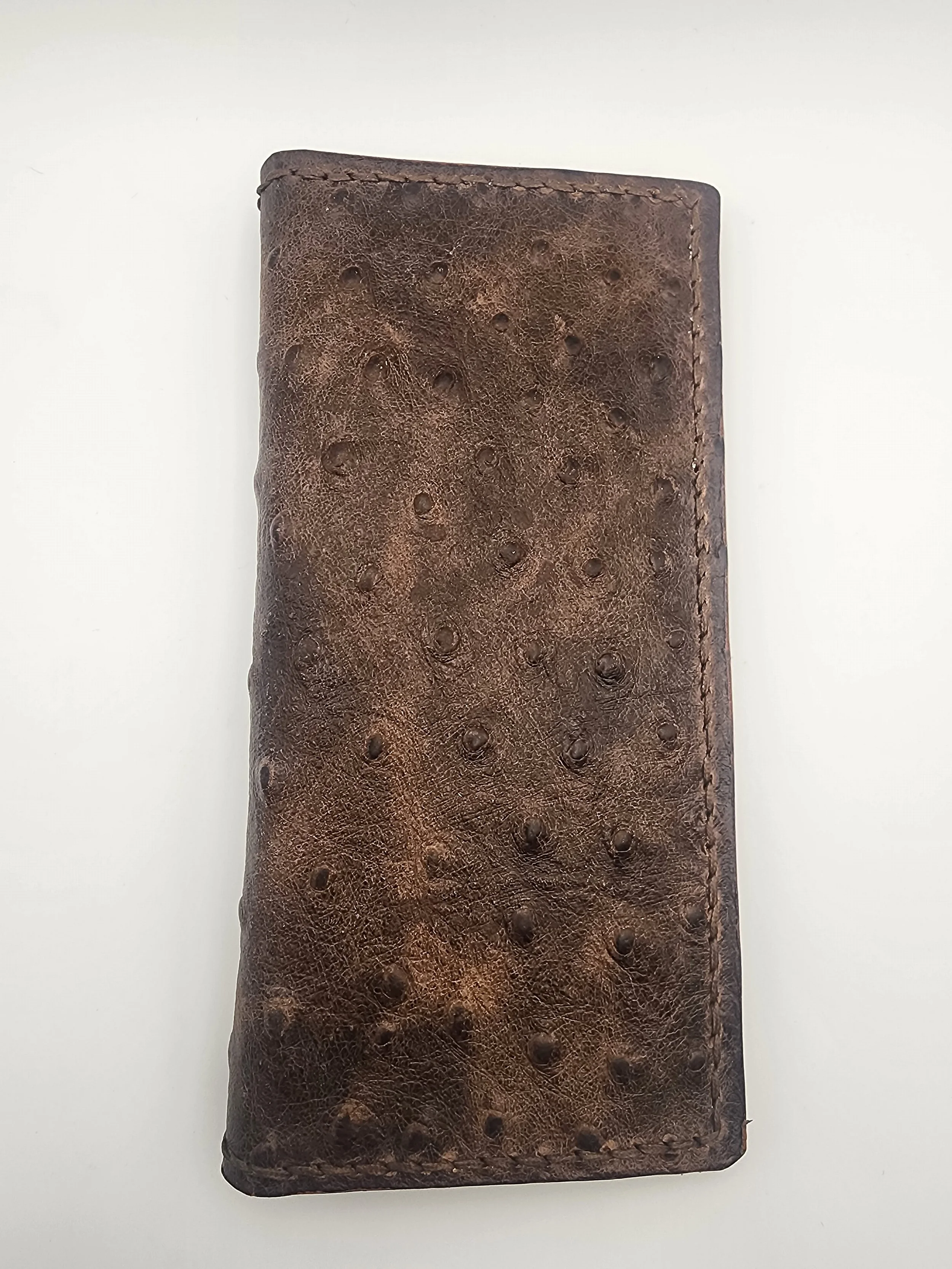 Roper Wallet – Ostrich Leather & Full-Grain Leather