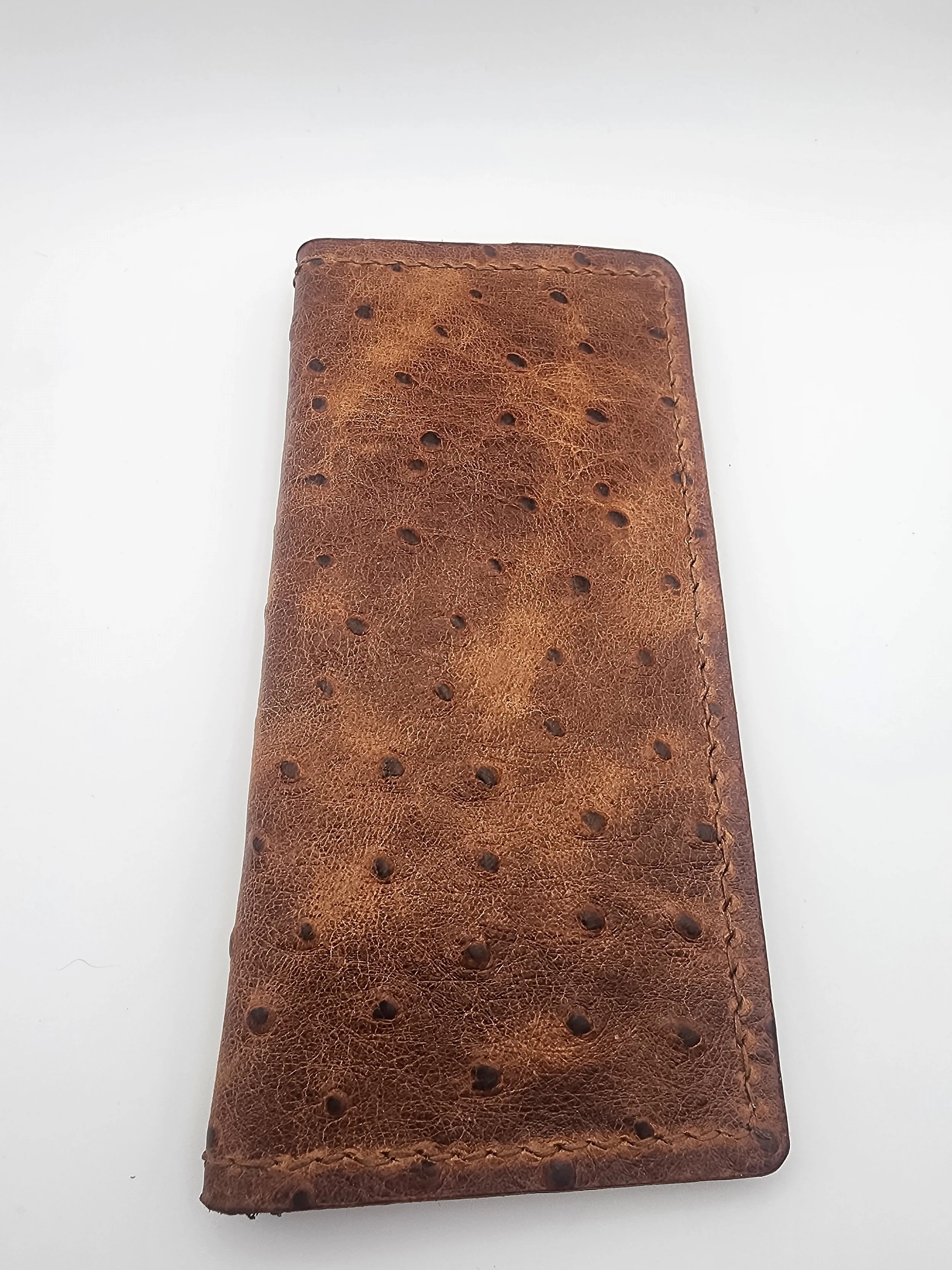 Roper Wallet – Ostrich Leather & Full-Grain Leather