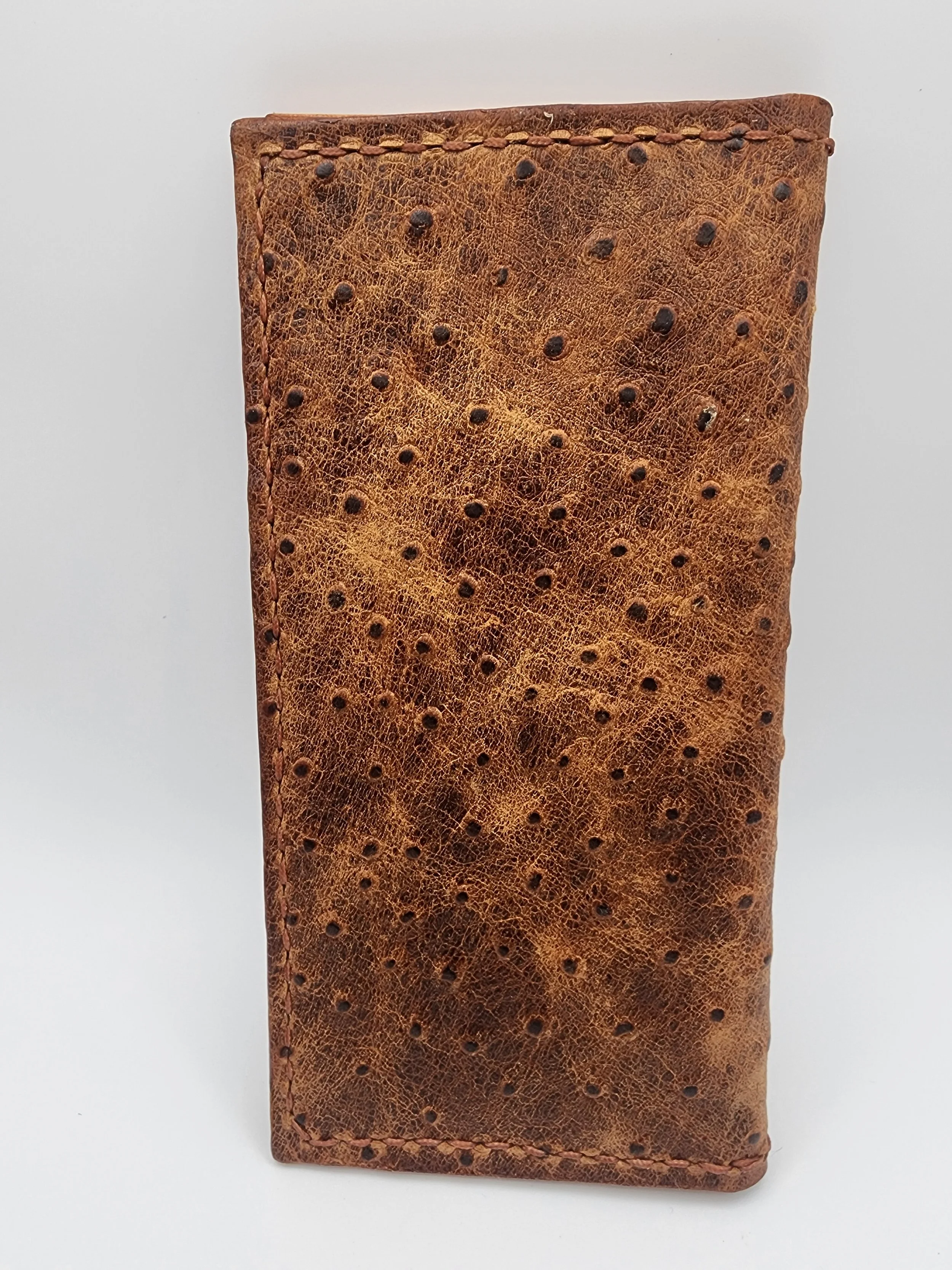 Roper Wallet – Ostrich & Full-Grain Leather