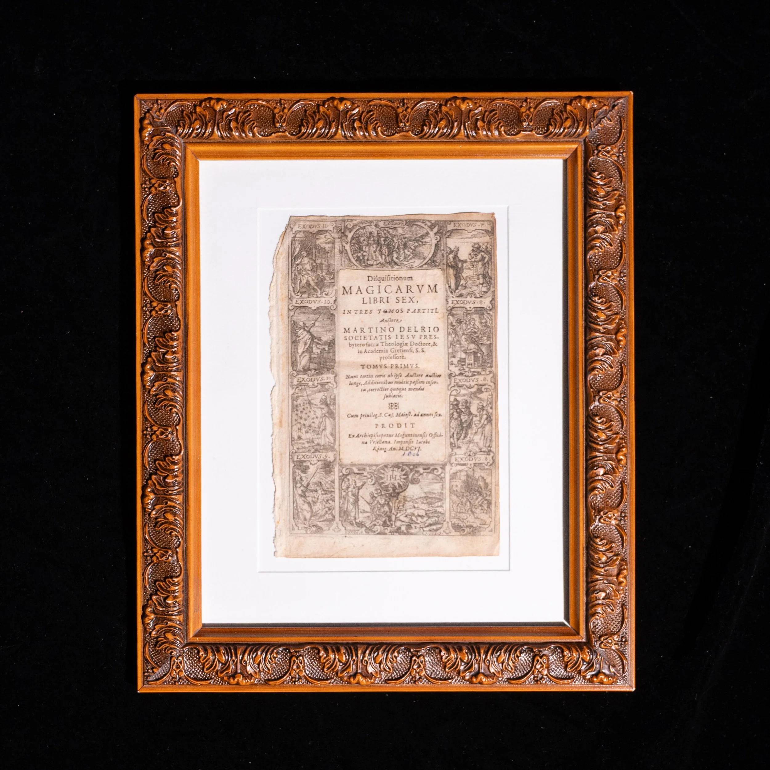 1606 – Del Rio's Witch-Hunting Manual, the Woodcut Title Page: Moses Against Pharaoh's Magicians