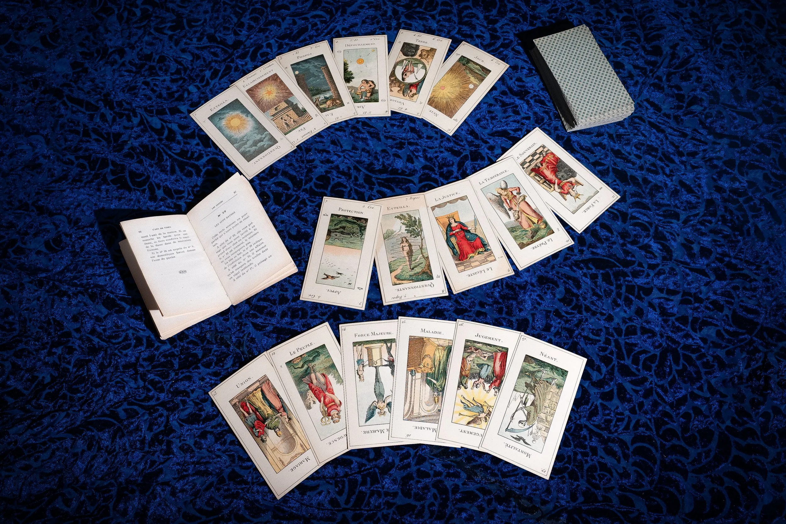 ca. 1890 - Tarots Égyptiens: The First Tarot Conceived for Divination: Grimaud Grand Etteilla Type I, ex-Bromage