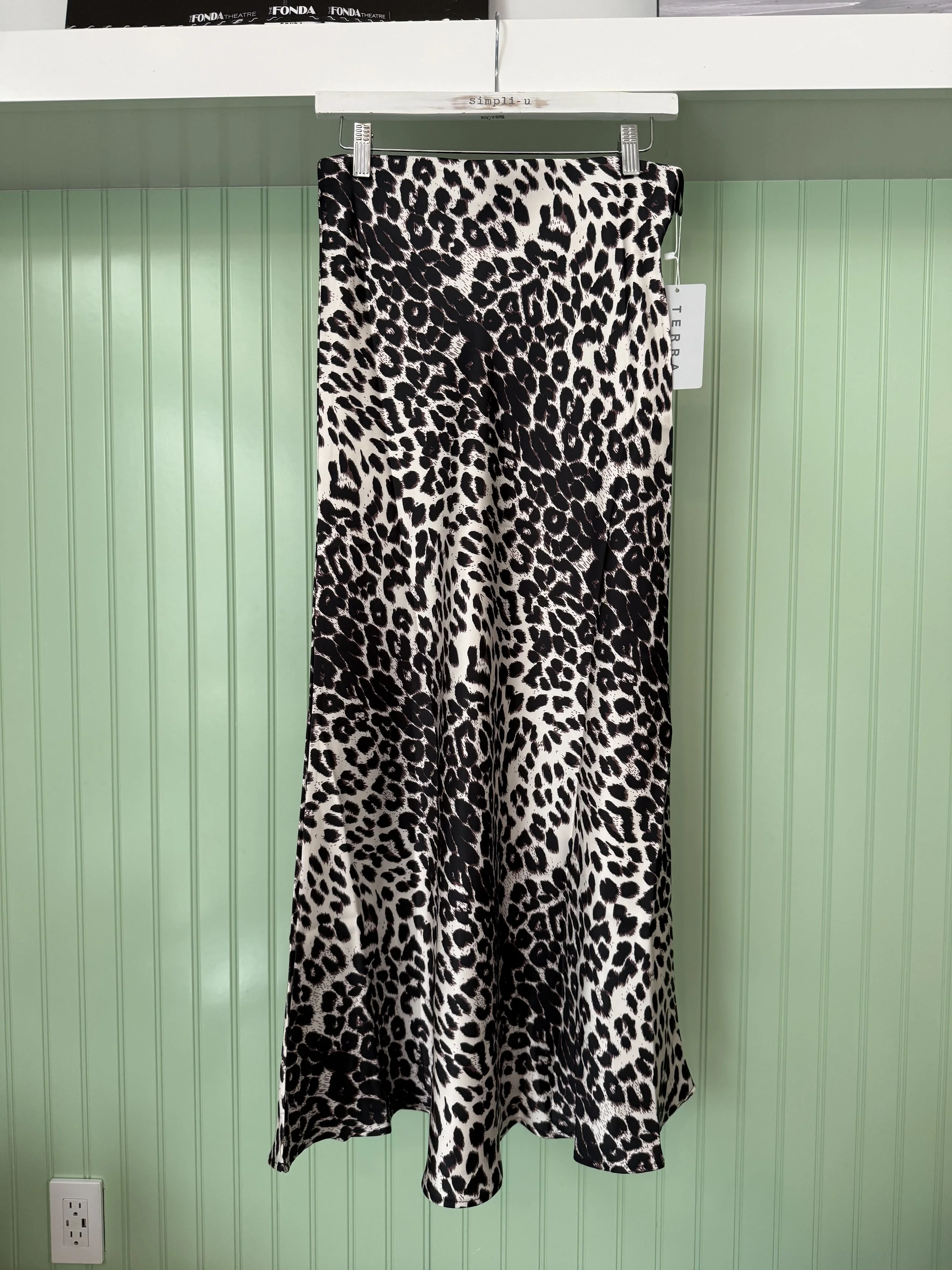 Leopard Print Midi Skirt by TERRA SJ APPAREL