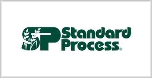 Standard Process logo featuring a stylized human figure holding a plant, with the company name in bold green text.
