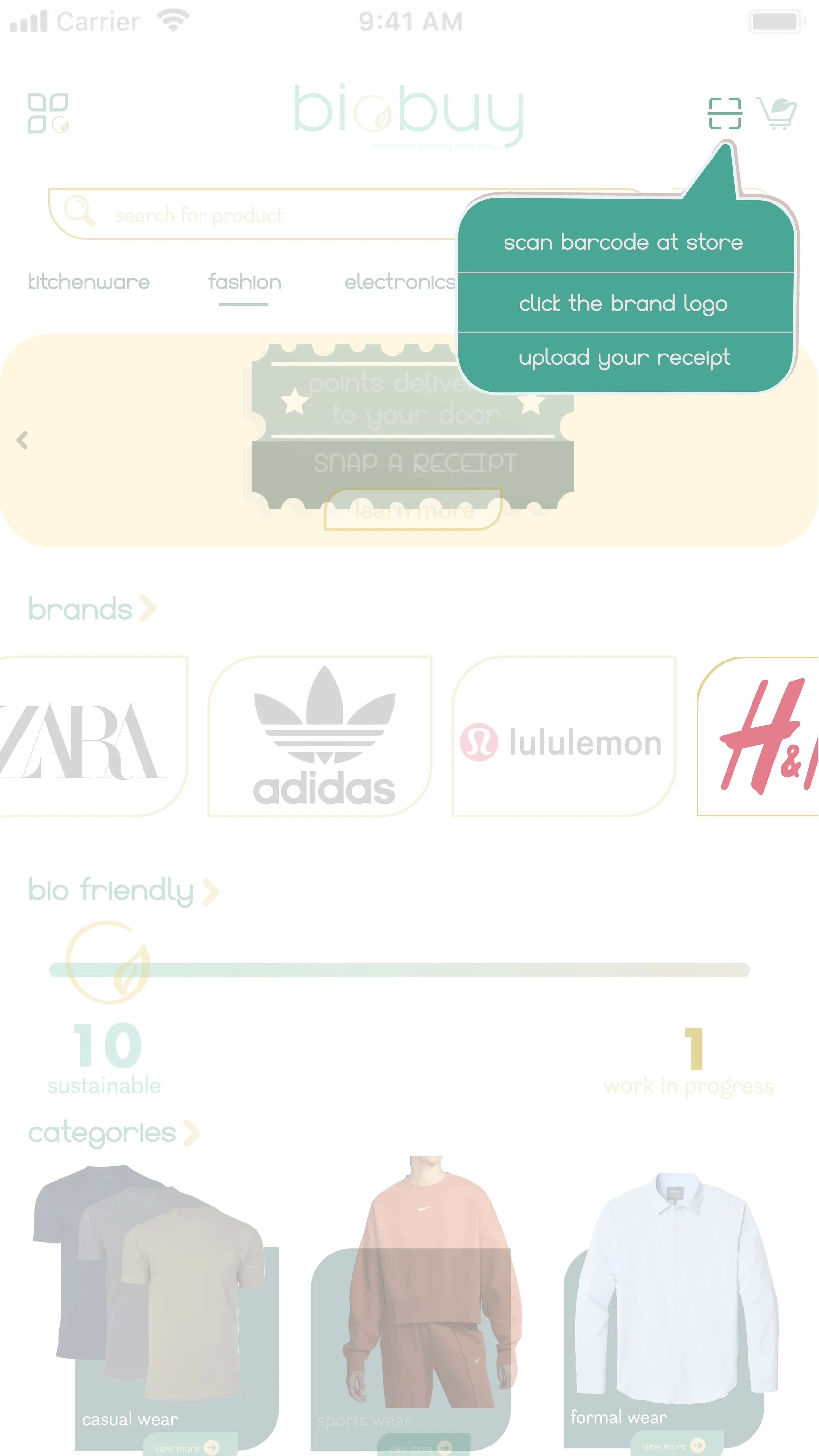 It has three applications: users can shop in-store, online, or, if they miss both options, they can simply scan the receipt