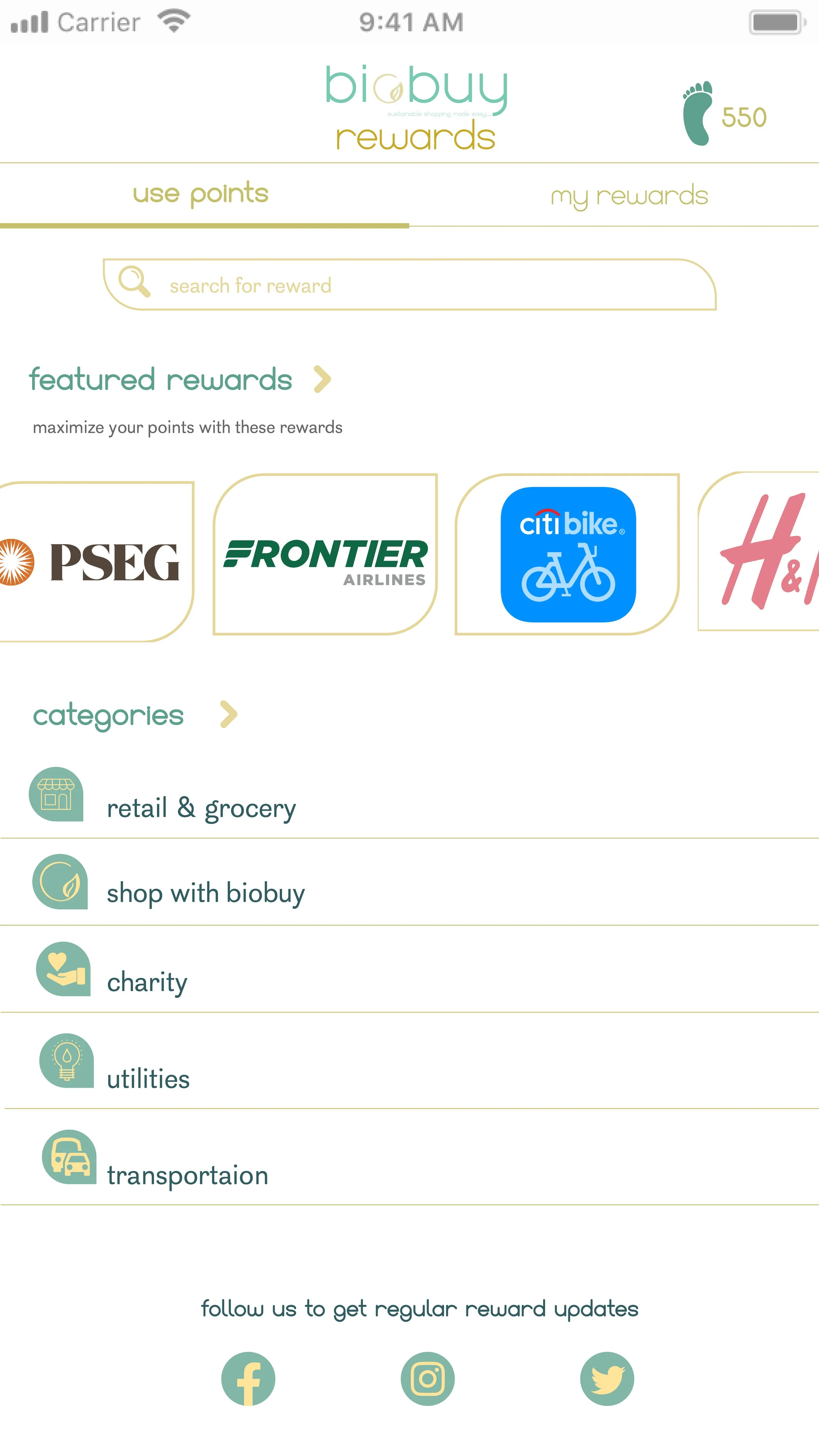 The points they collect can be used to shop from other brands and companies that promote sustainability