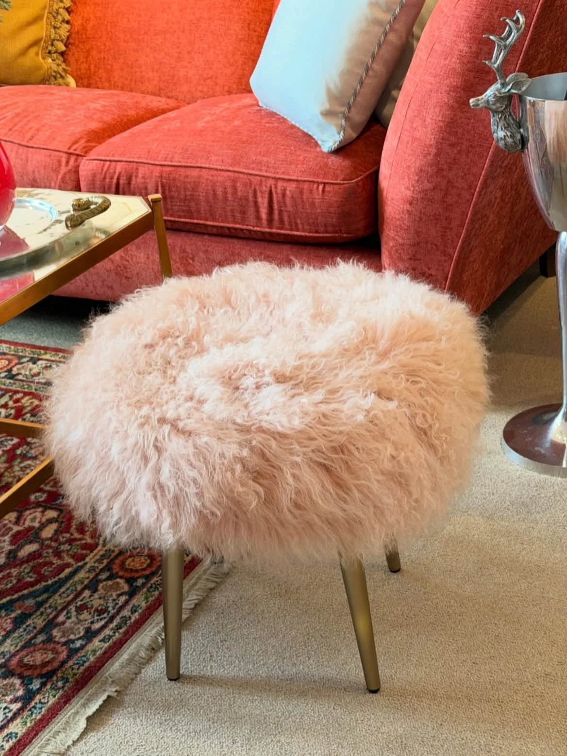 We have 2 of these!
Super fun and super soft West Elm pink Mongolian lamb fur stool on gold legs.
Retail: $399 each
$150 each

Call 215-798-6970 or stop in to purchase.
All sales are final.
#westelm #finehomeconsignments #stools #pink #buckscounty #n