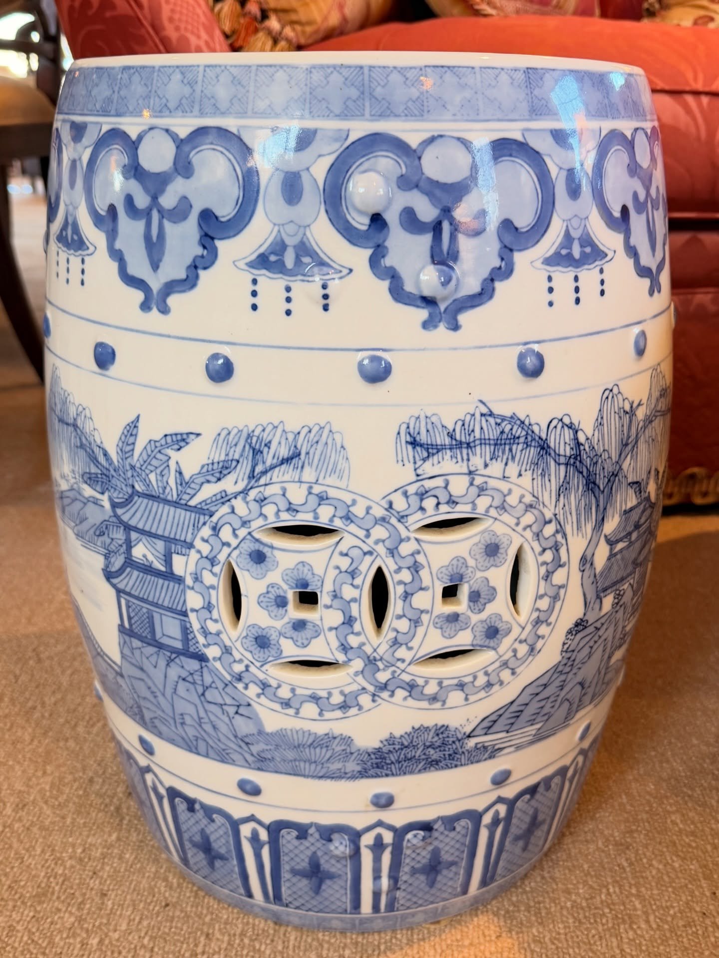 Spring is coming!!
A classic, timeless blue and white chinoiserie garden seat. These are perfect inside or out; as a seat or a side table.
Love, love, love&hellip;
18.75&rdquo; high
Top is 12&rdquo; round
$185
 
Call 215-798-6970 or stop in to purcha